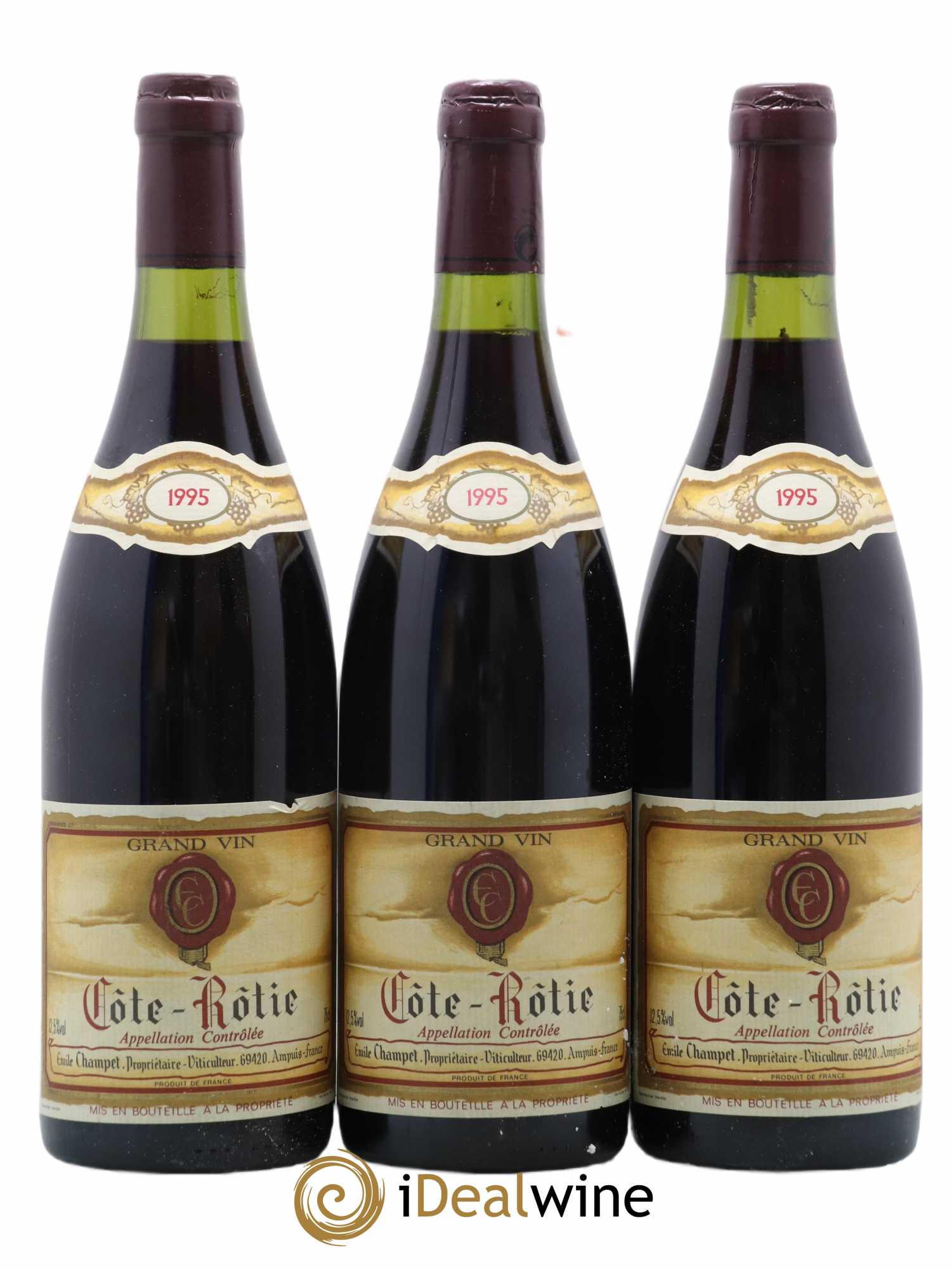 Côte-Rôtie Emile Champet 1995 - Lot de 3 bouteilles - 0