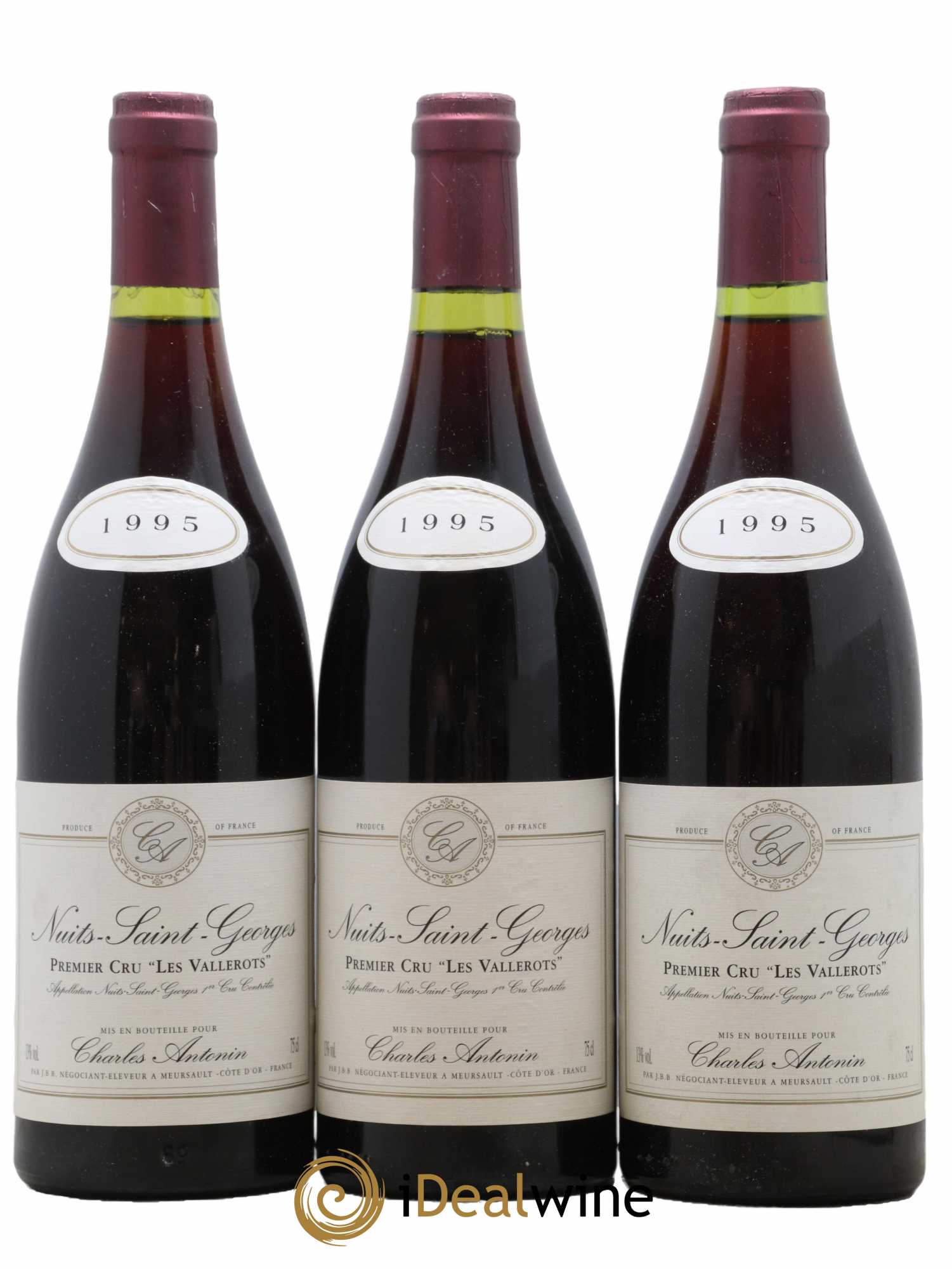Nuits-Saint-Georges 1er Cru Les Vallerots Charles Antonin 1995 - Lot de 3 bouteilles - 0