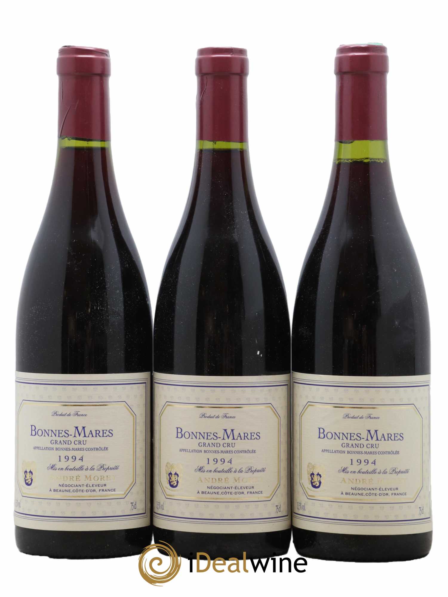 Bonnes-Mares Grand Cru Andre Morey 1994 - Lot de 3 bouteilles - 0