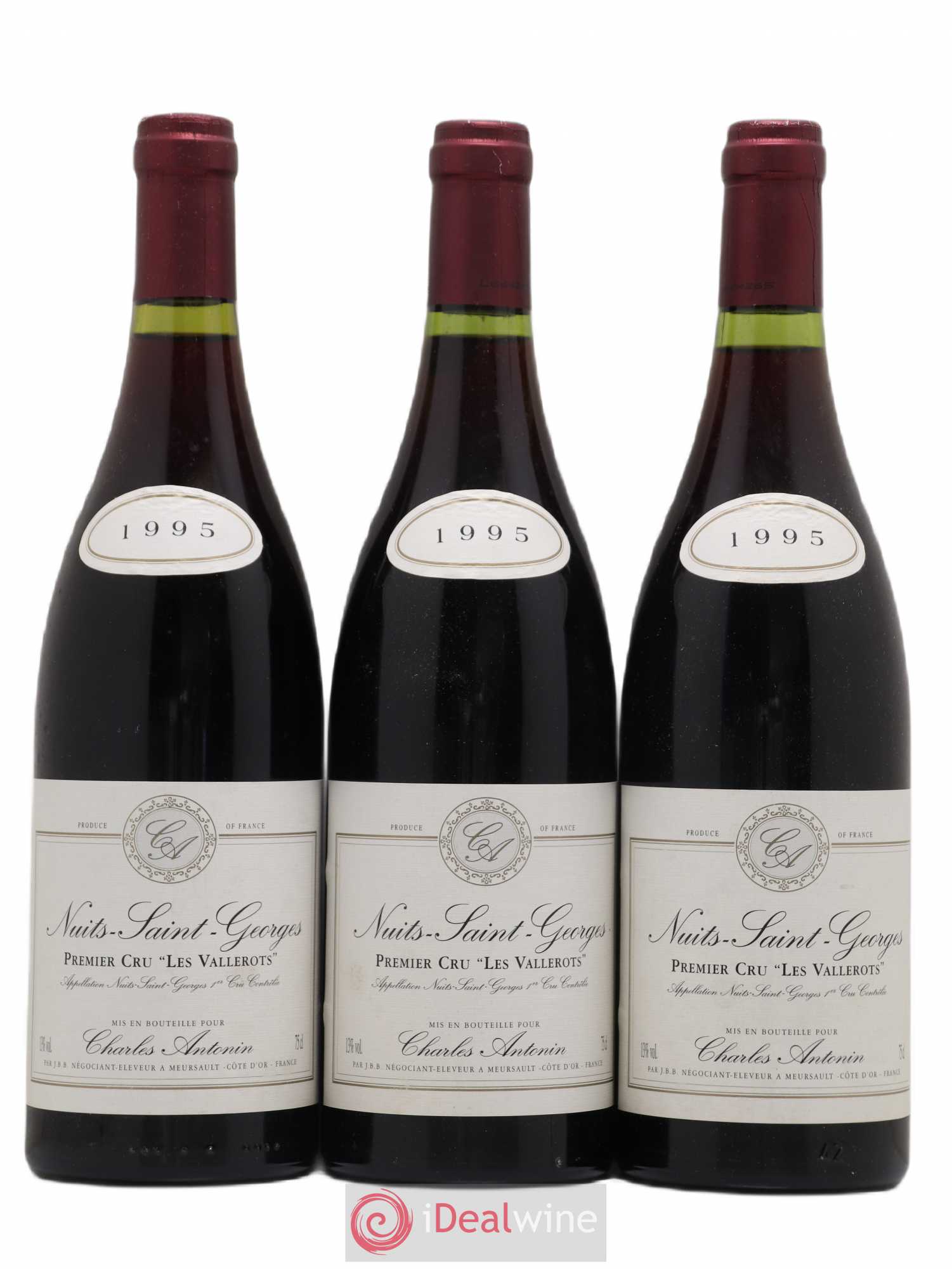 Nuits-Saint-Georges 1er Cru Les Vallerots Charles Antonin 1995 - Lot de 3 bouteilles - 0