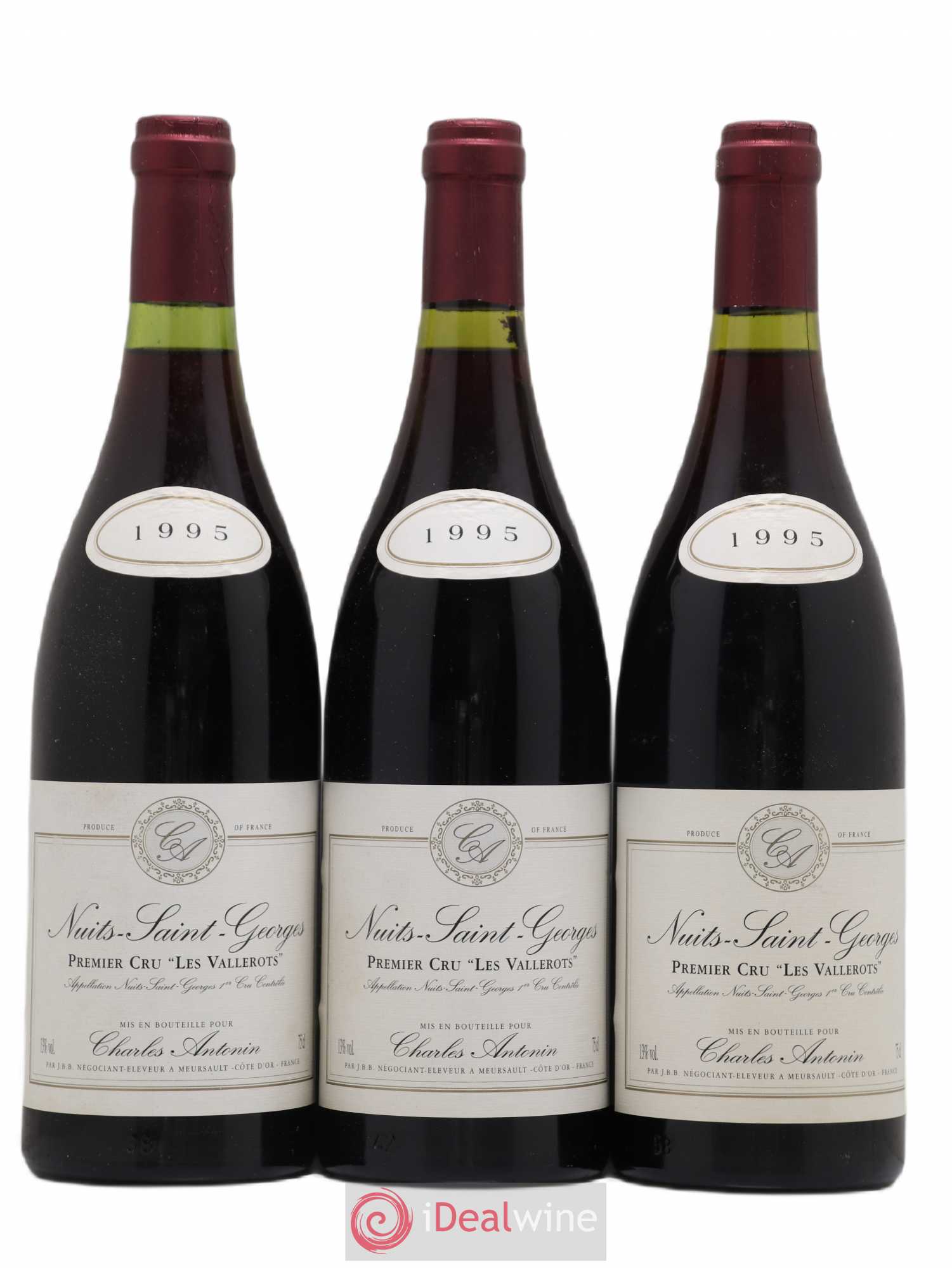 Nuits-Saint-Georges 1er Cru Les Vallerots Charles Antonin 1995 - Lot de 3 bouteilles - 0