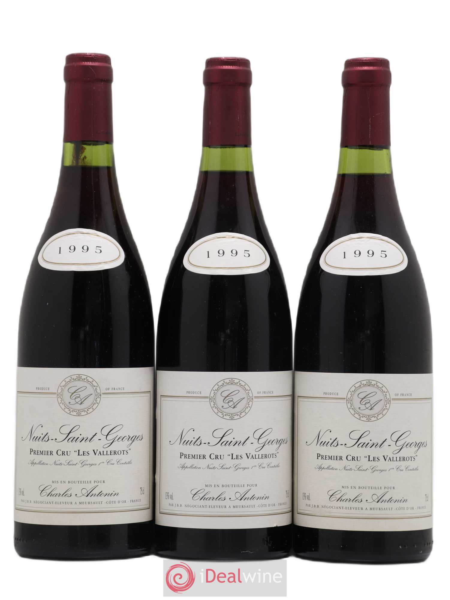 Nuits-Saint-Georges 1er Cru Les Vallerots Charles Antonin 1995 - Lot de 3 bouteilles - 0