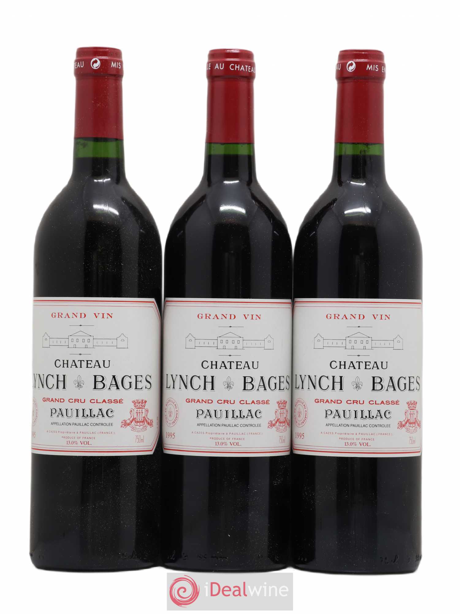 Château Lynch Bages 5ème Grand Cru Classé 1995 - Lot de 3 bouteilles - 0