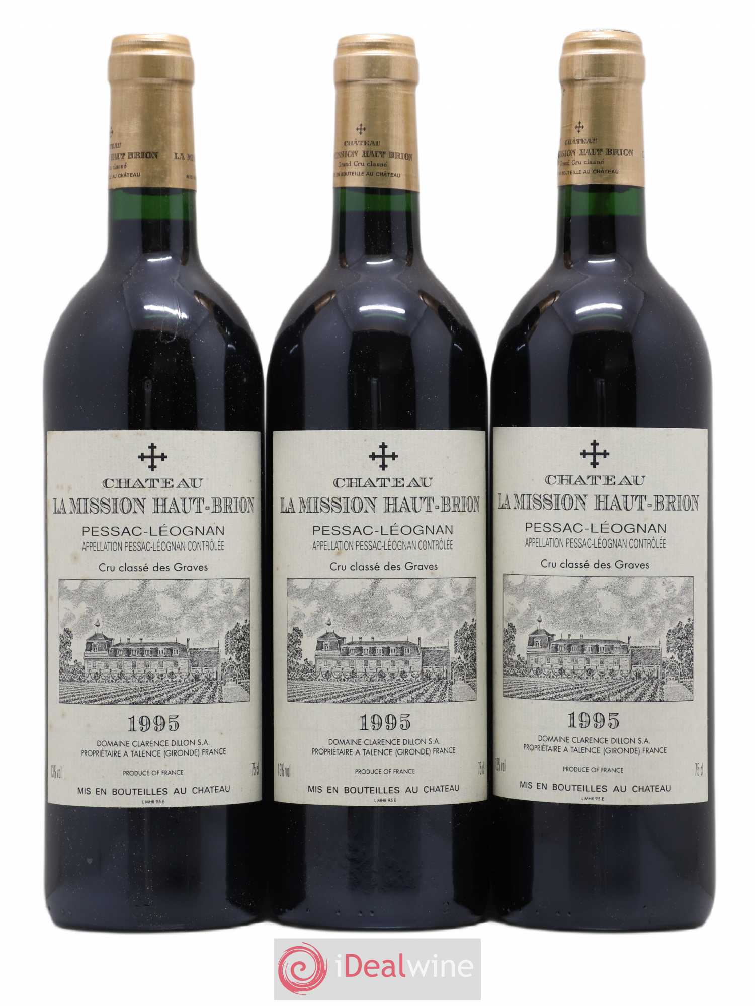 Château la Mission Haut-Brion Cru Classé de Graves 1995 - Lot de 3 bouteilles - 0