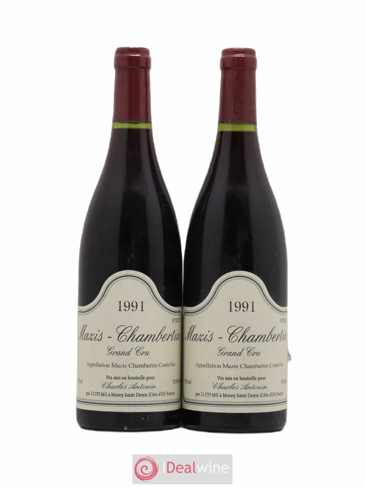 Mazis-Chambertin Grand Cru Charles Antonin 1991 - Lot de 2 bouteilles - 0