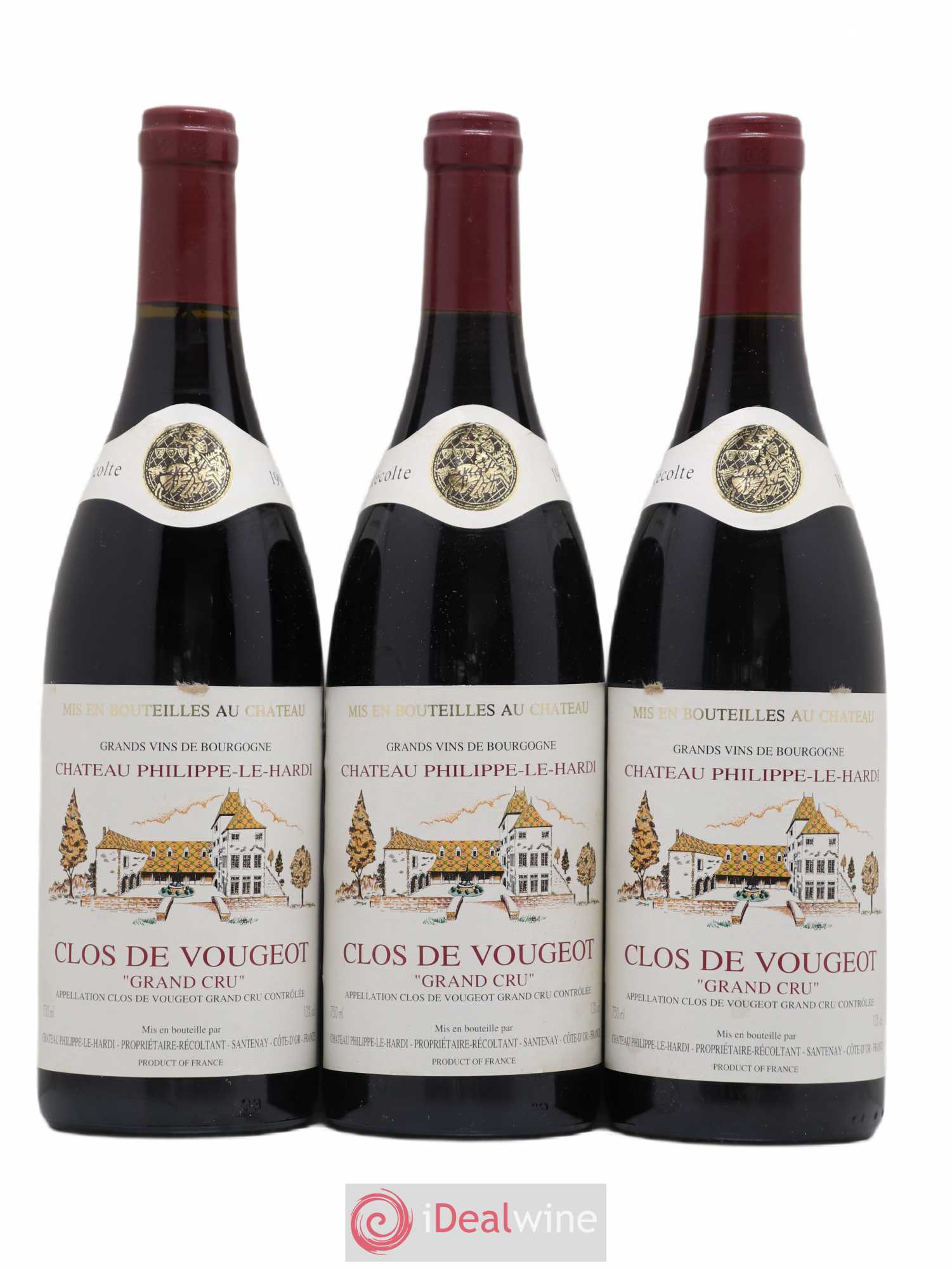 Clos de Vougeot Grand Cru Château Philippe Le Hardi 1996 - Lotto di 6 bottiglie - 2