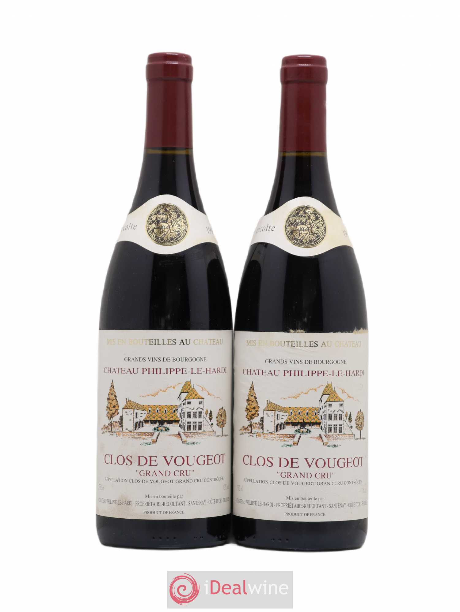 Clos de Vougeot Grand Cru Château Philippe Le Hardi 1996 - Posten von 2 Flaschen - 0