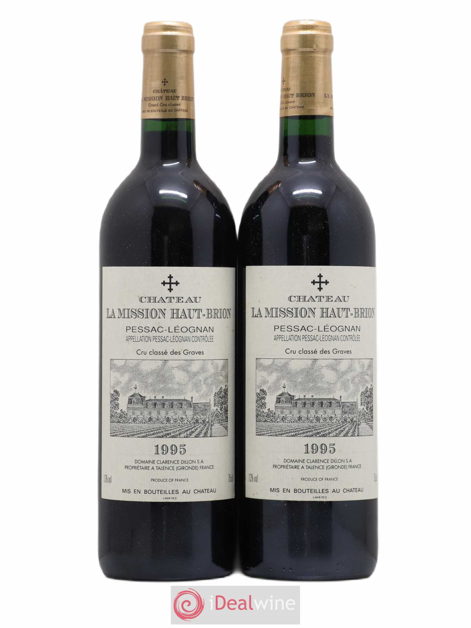 Château la Mission Haut-Brion Cru Classé de Graves 1995 - Lot de 2 bouteilles - 0