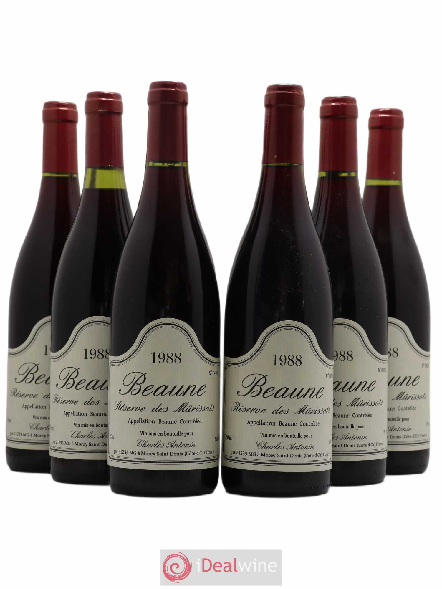 Beaune Réserve des Murissots Charles Antonin 1988 - Posten von 6 Flaschen - 0