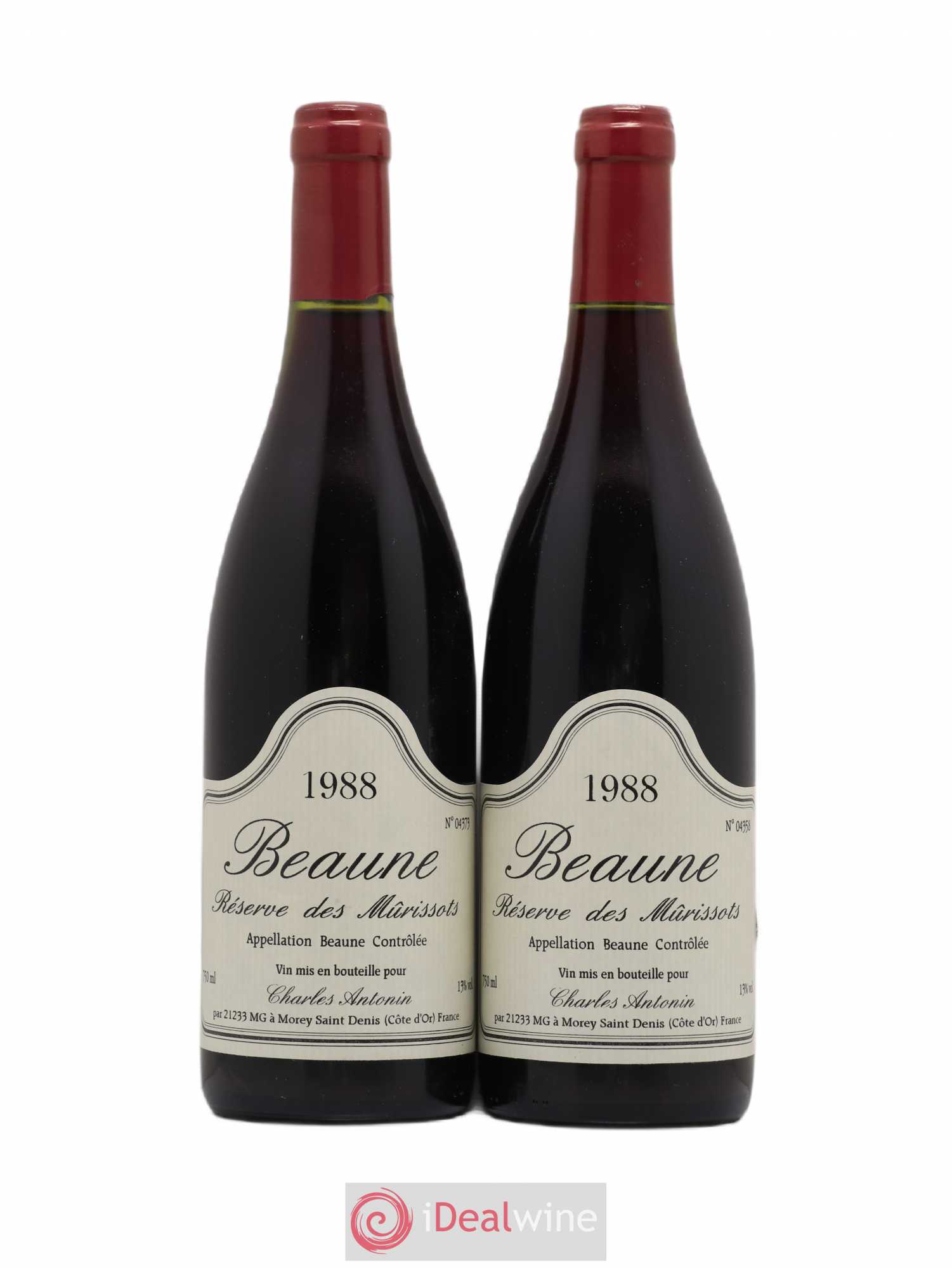 Beaune Réserve des Murissots Charles Antonin 1988 - Posten von 2 Flaschen - 0