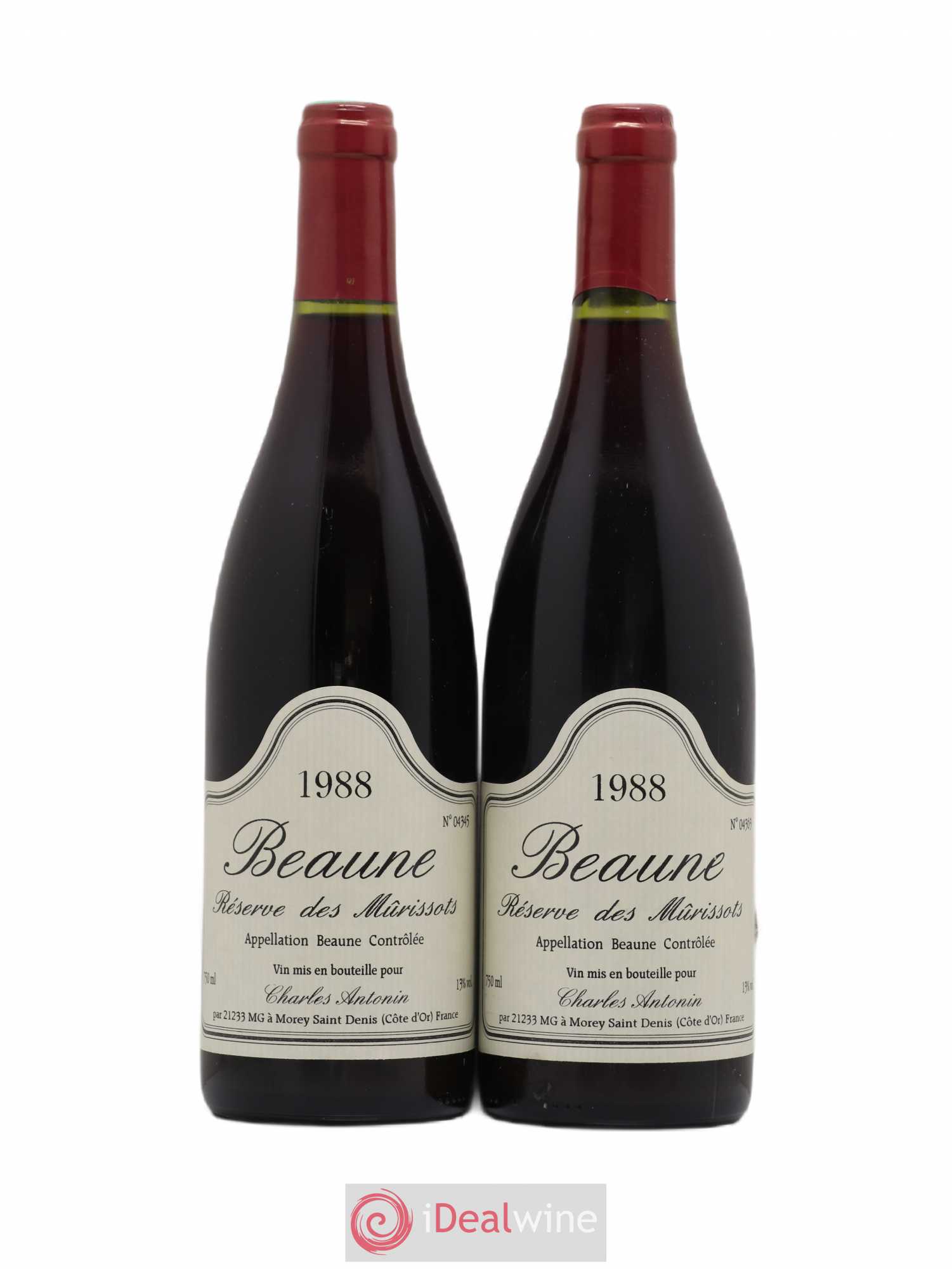 Beaune Réserve des Murissots Charles Antonin 1988 - Posten von 2 Flaschen - 0