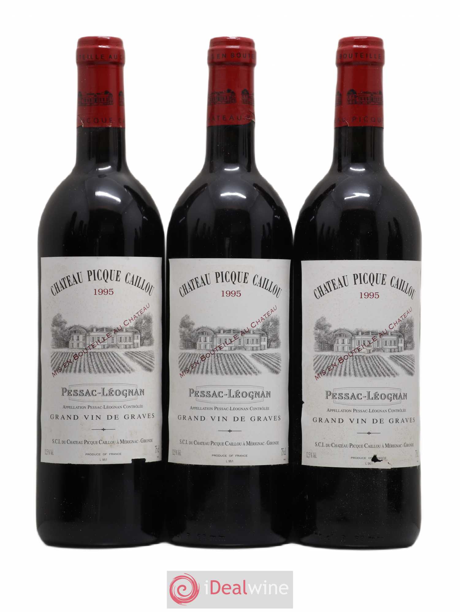 Château Picque Caillou 1995 - Lot de 12 bouteilles - 2