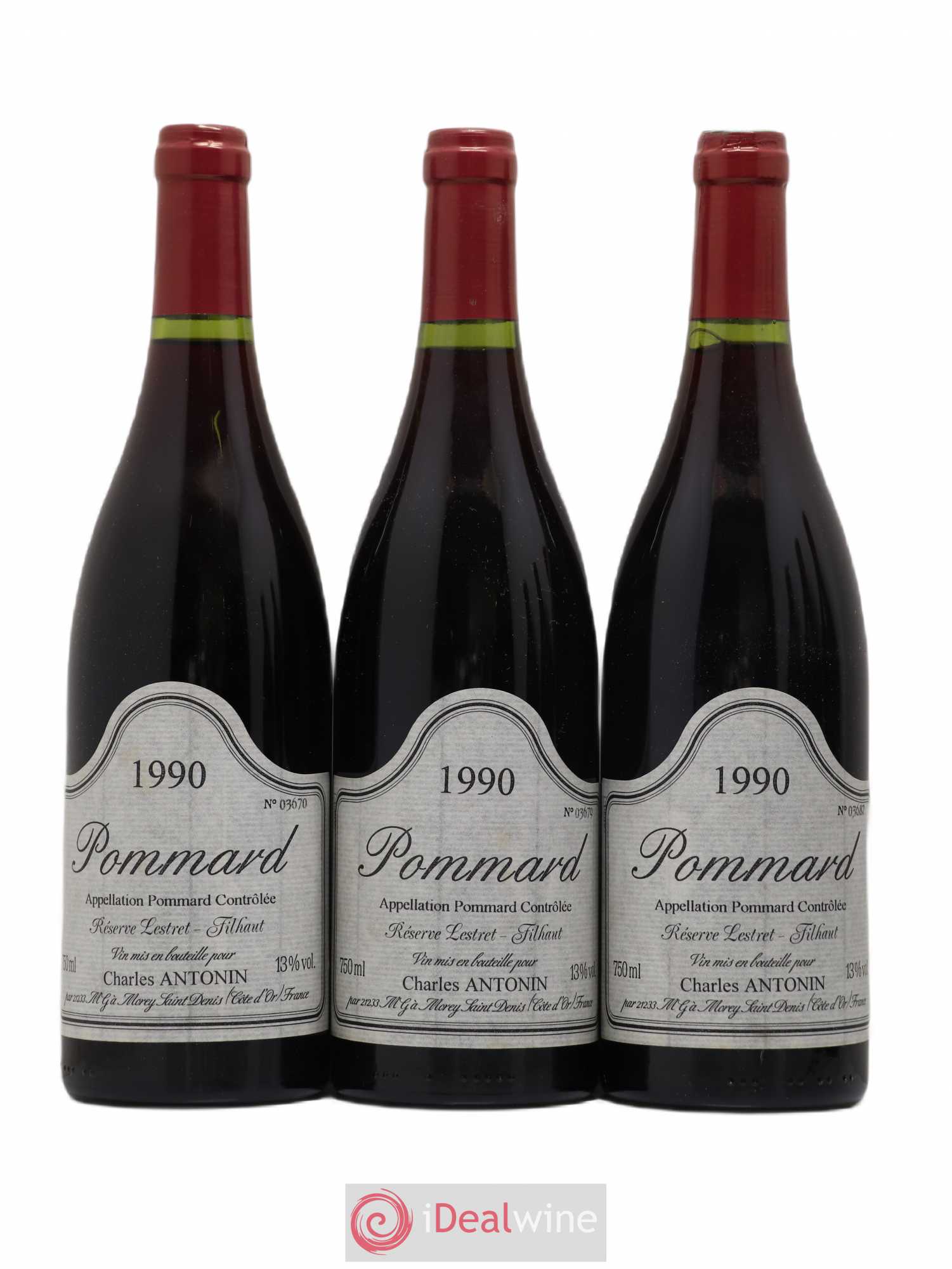 Pommard Réserve Lestret Filthaut Charles Antonin 1990 - Posten von 6 Flaschen - 1