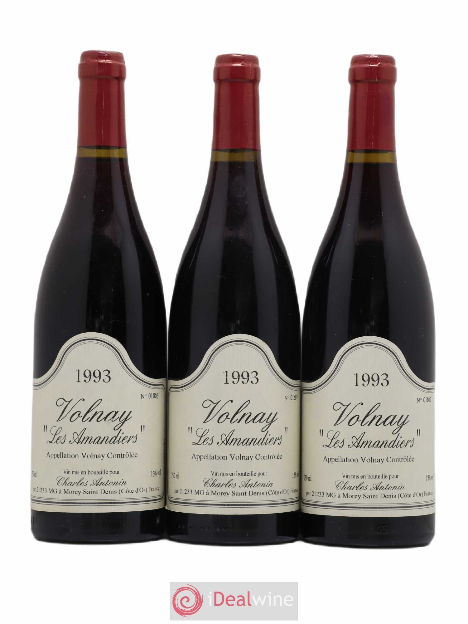 Volnay Les Amandiers Charles Antonin 1993 - Posten von 3 Flaschen - 0