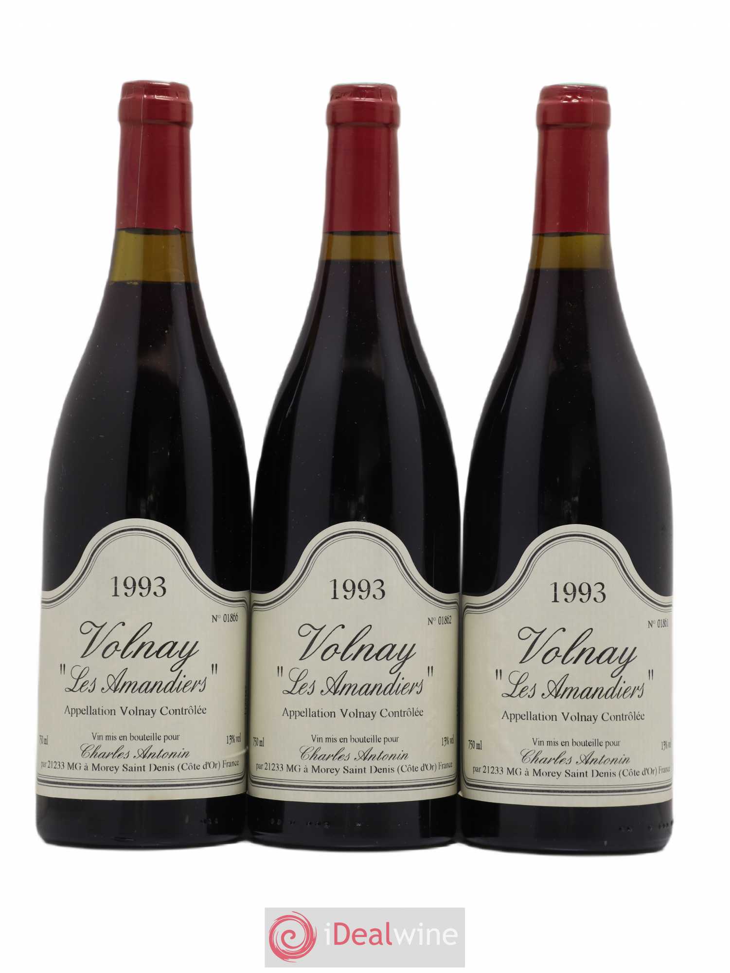 Volnay Les Amandiers Charles Antonin 1993 - Posten von 3 Flaschen - 0