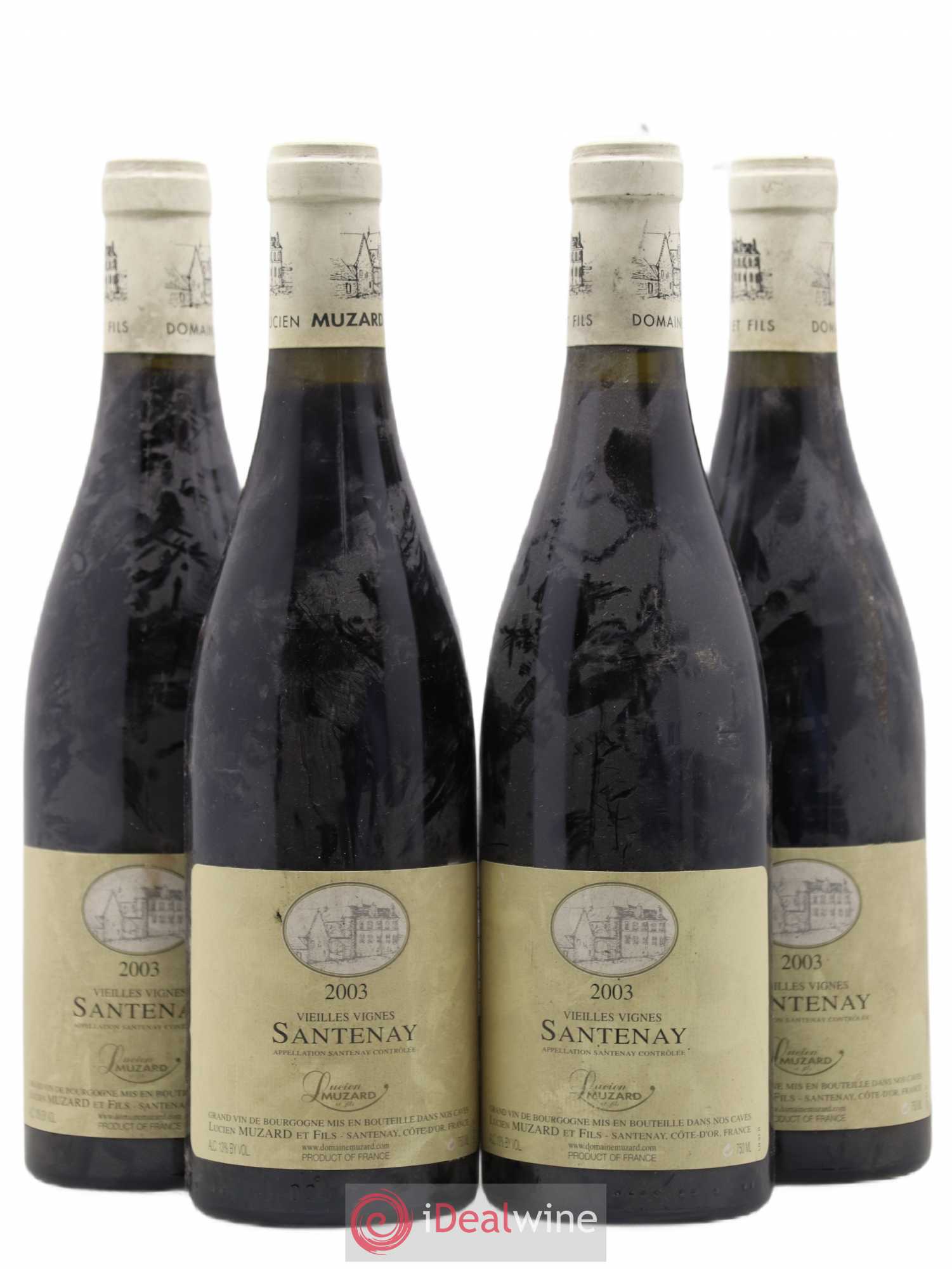 Santenay Vieilles Vignes Lucien Muzard et Fils 2003 - Lot de 4 bouteilles - 0