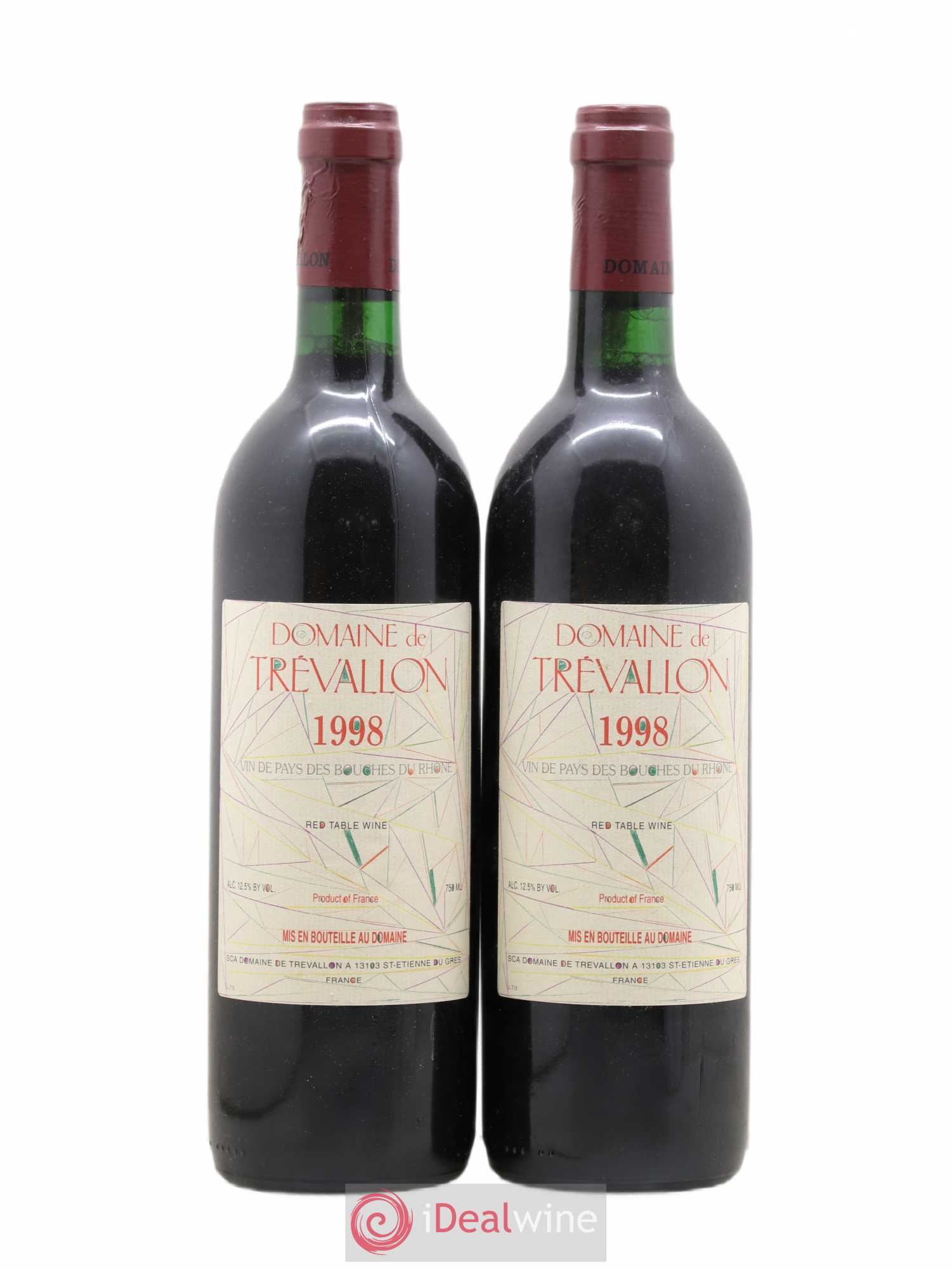 VDP Bouches du Rhône Trévallon (Domaine de) Eloi Dürrbach 1998 - Lot de 2 bouteilles - 0