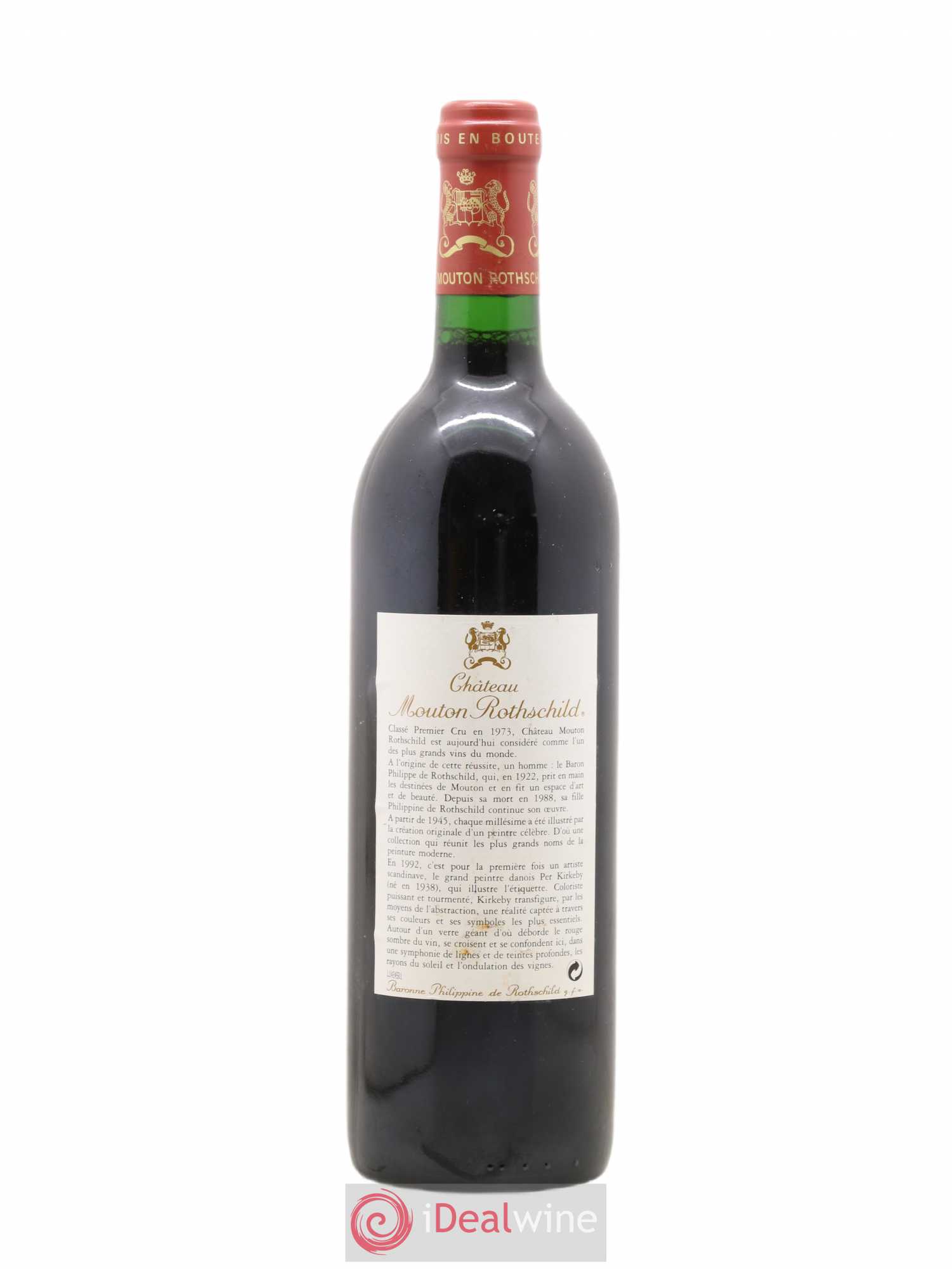 Château Mouton Rothschild 1er Grand Cru Classé 1992 - Lot de 1 bouteille - 1