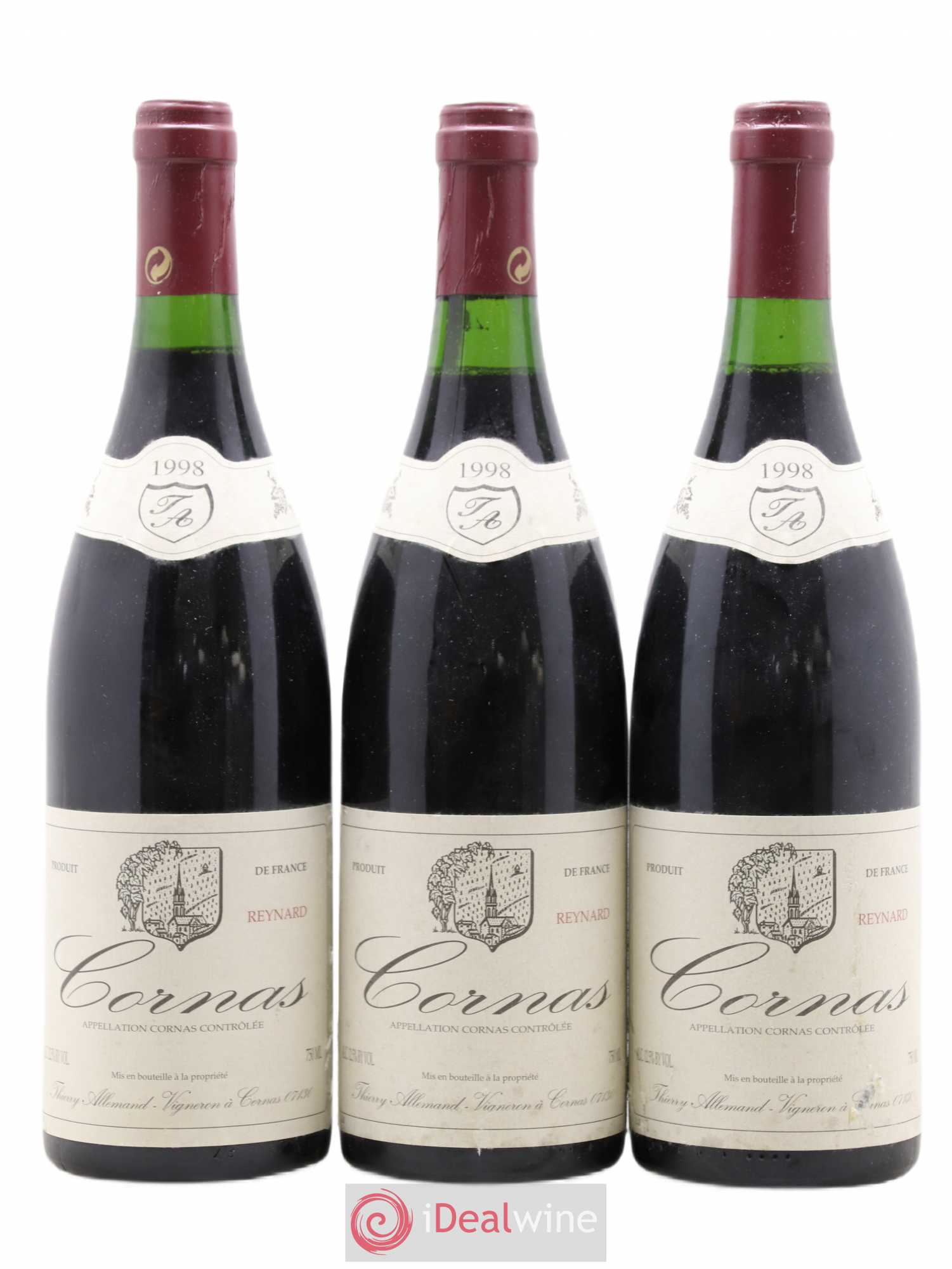 Cornas Reynard Thierry Allemand 1998 - Lot de 3 bouteilles - 0