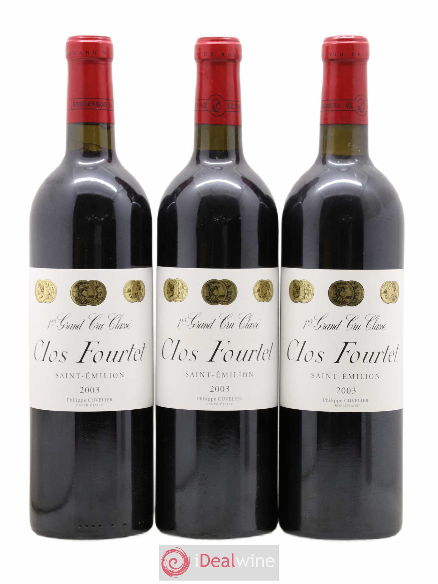 Clos Fourtet 1er Grand Cru Classé B 2003 - Lot de 3 bouteilles - 0