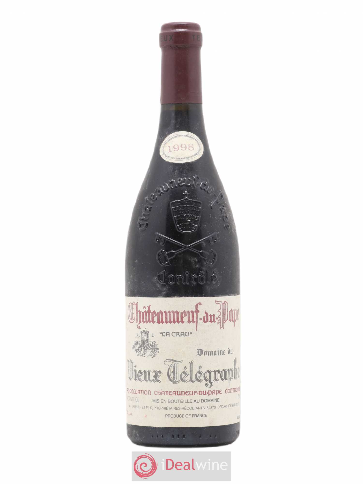 Châteauneuf-du-Pape Vieux Télégraphe (Domaine du) Vignobles Brunier 1998 - Lot de 1 bouteille - 0