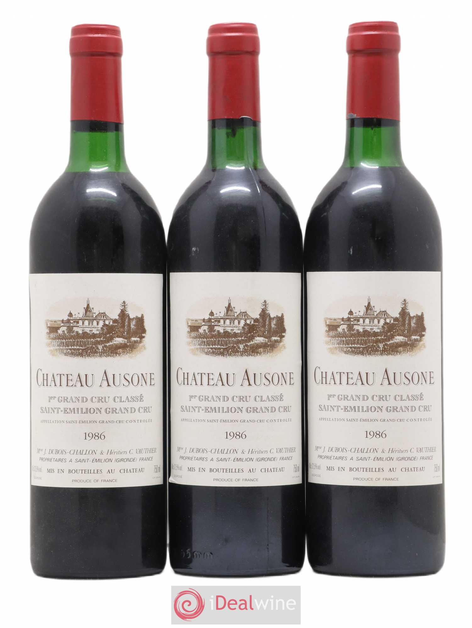 Château Ausone 1er Grand Cru Classé A 1986 - Lot de 3 bouteilles - 0