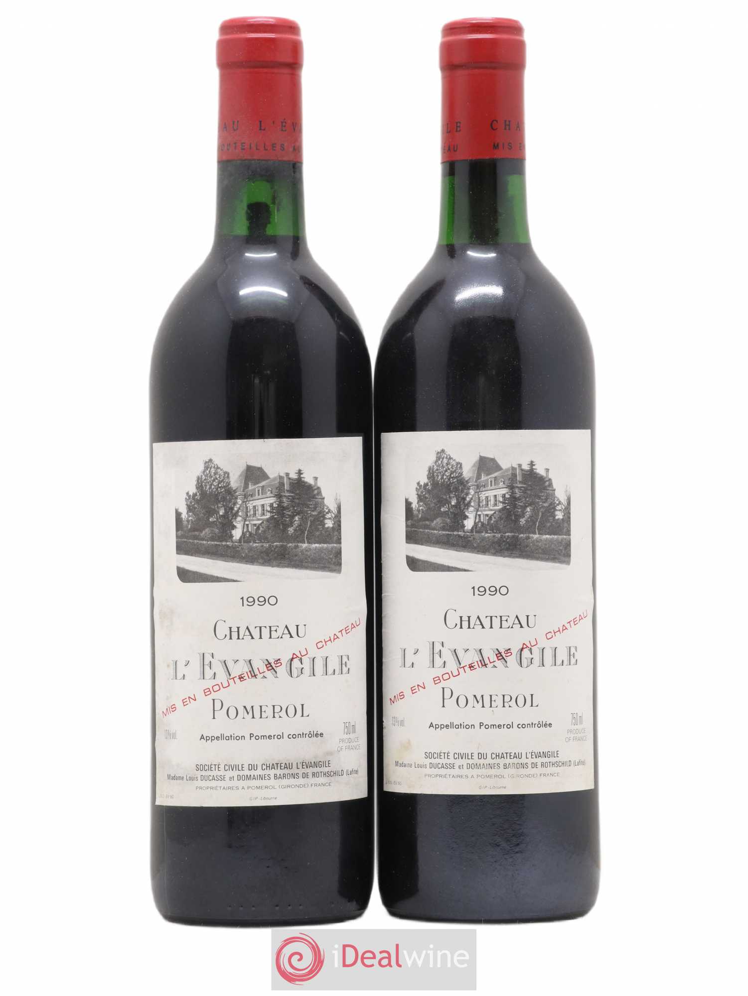 Château l' Évangile 1990 - Lot de 2 bouteilles - 0