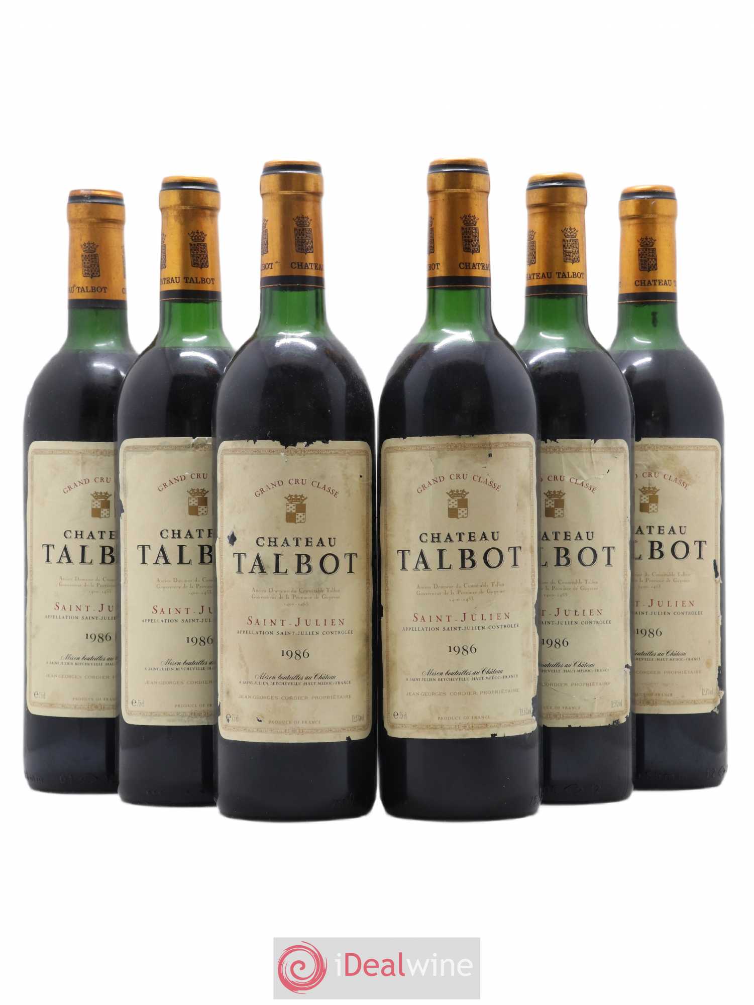 Château Talbot 4ème Grand Cru Classé 1986 - Lot de 6 bouteilles - 0