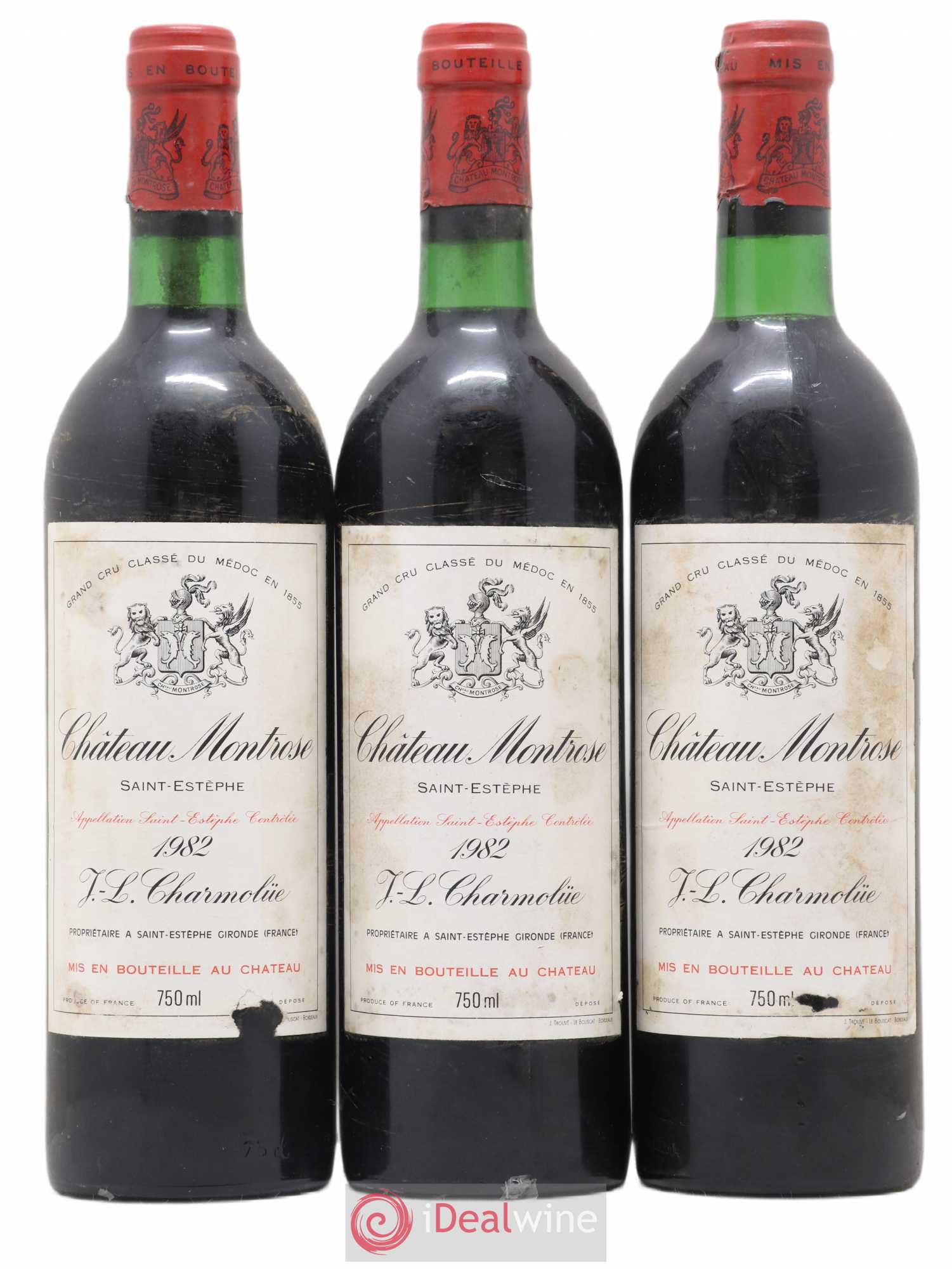 Château Montrose 2ème Grand Cru Classé 1982 - Lot de 3 bouteilles - 0