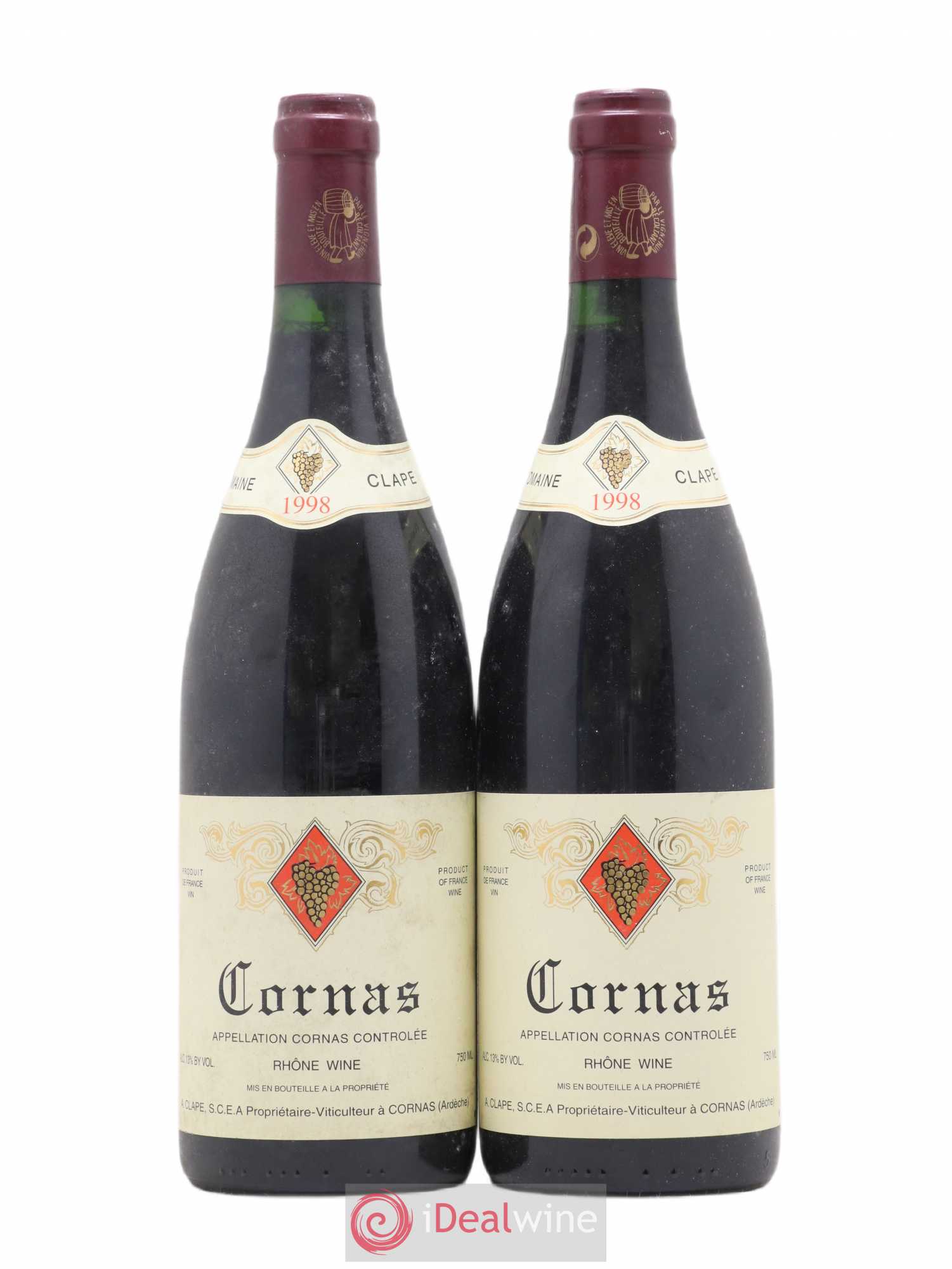 Cornas Auguste Clape 1998 - Lot de 2 bouteilles - 0