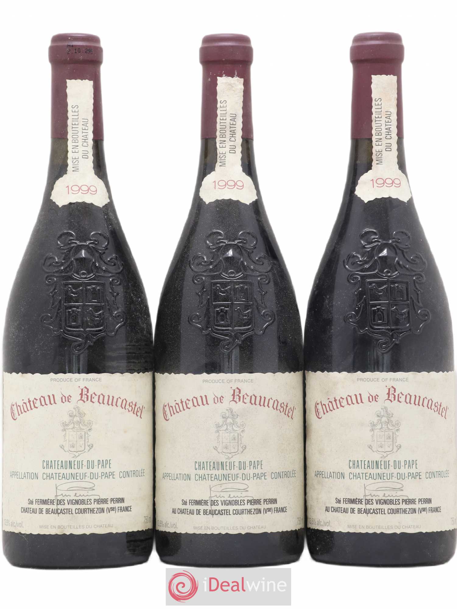 Châteauneuf-du-Pape Château de Beaucastel Famille Perrin 1999 - Lot de 3 bouteilles - 0