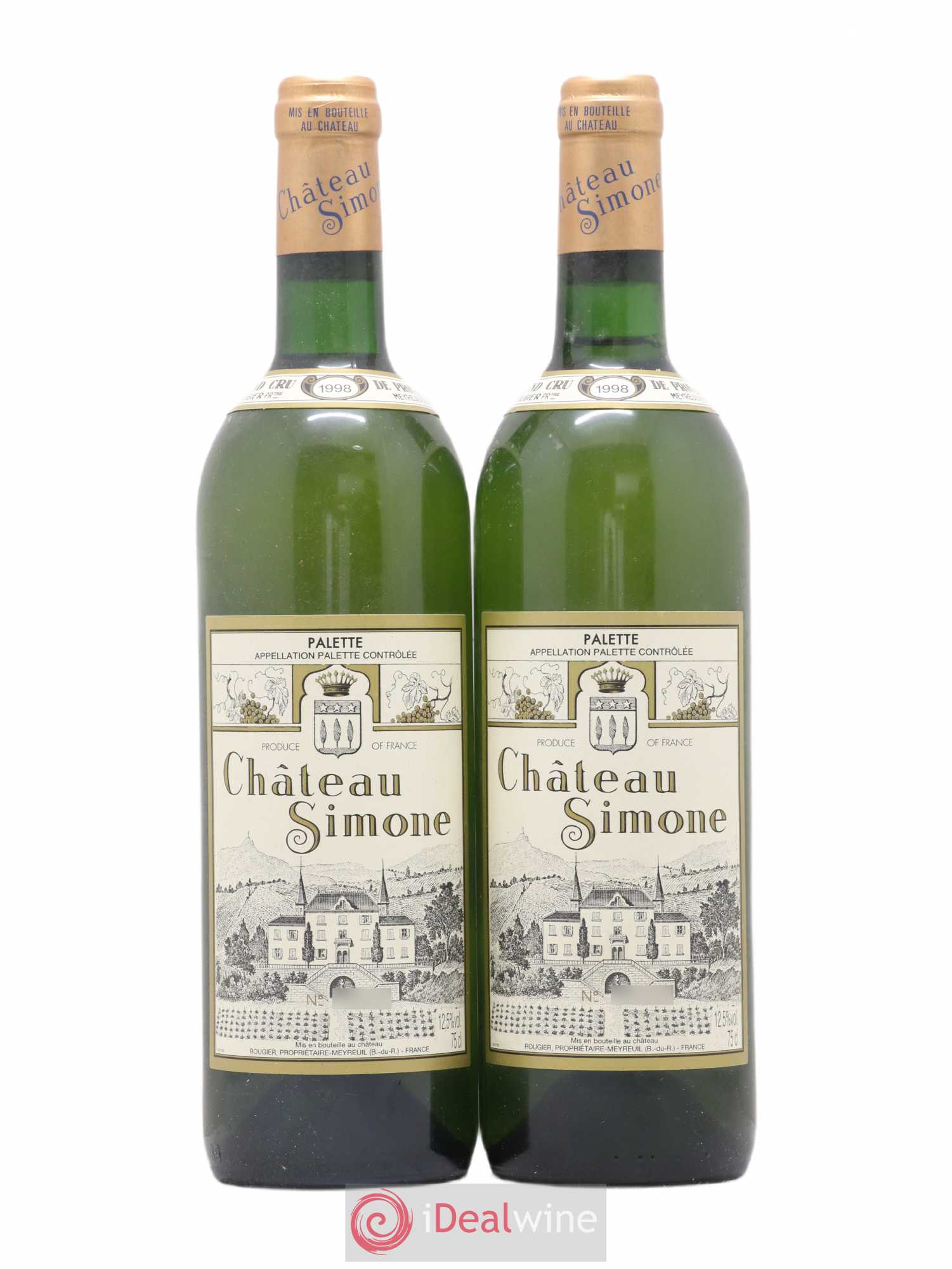 Palette Château Simone Famille Rougier 1998 - Lot de 2 bouteilles - 0