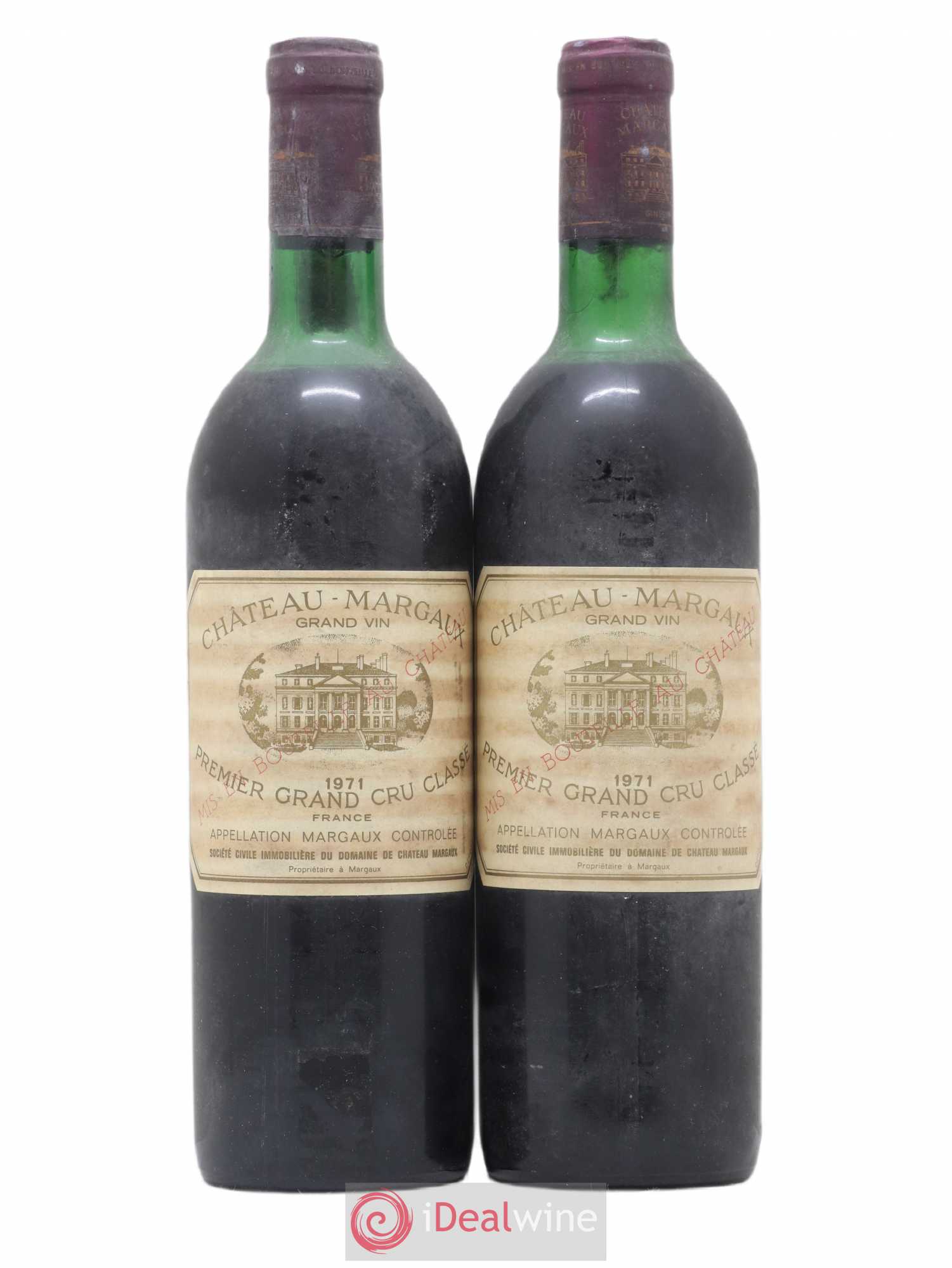 Château Margaux 1er Grand Cru Classé 1971 - Lot de 2 bouteilles - 0