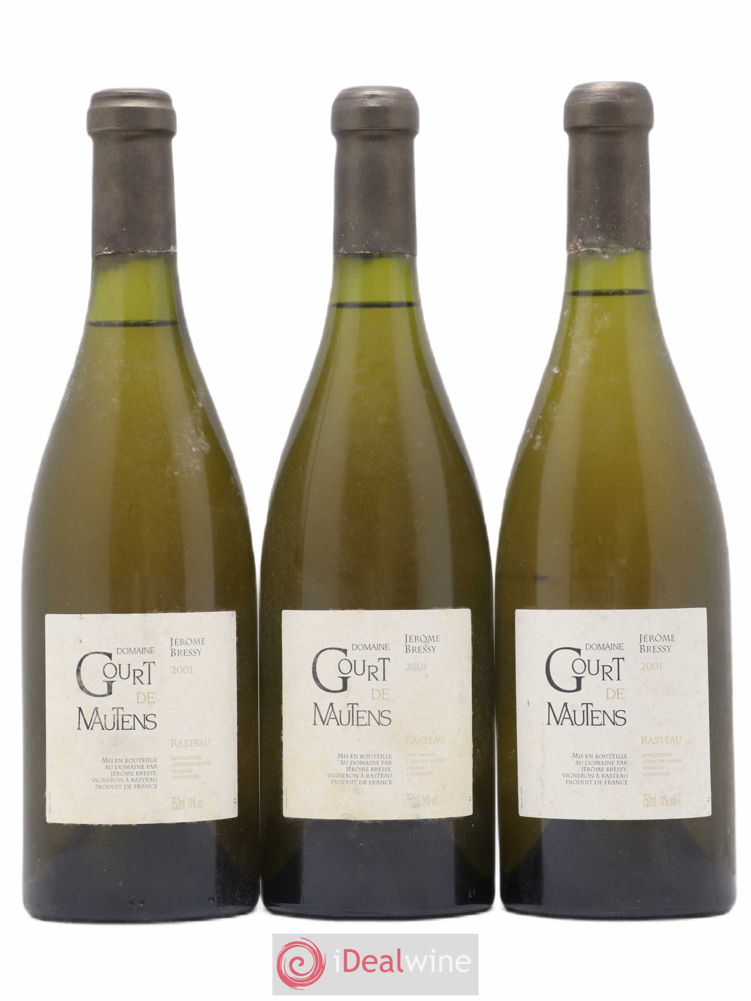 Rasteau Domaine Gourt de Mautens - Jérôme Bressy 2001 - Lot de 3 bouteilles - 0