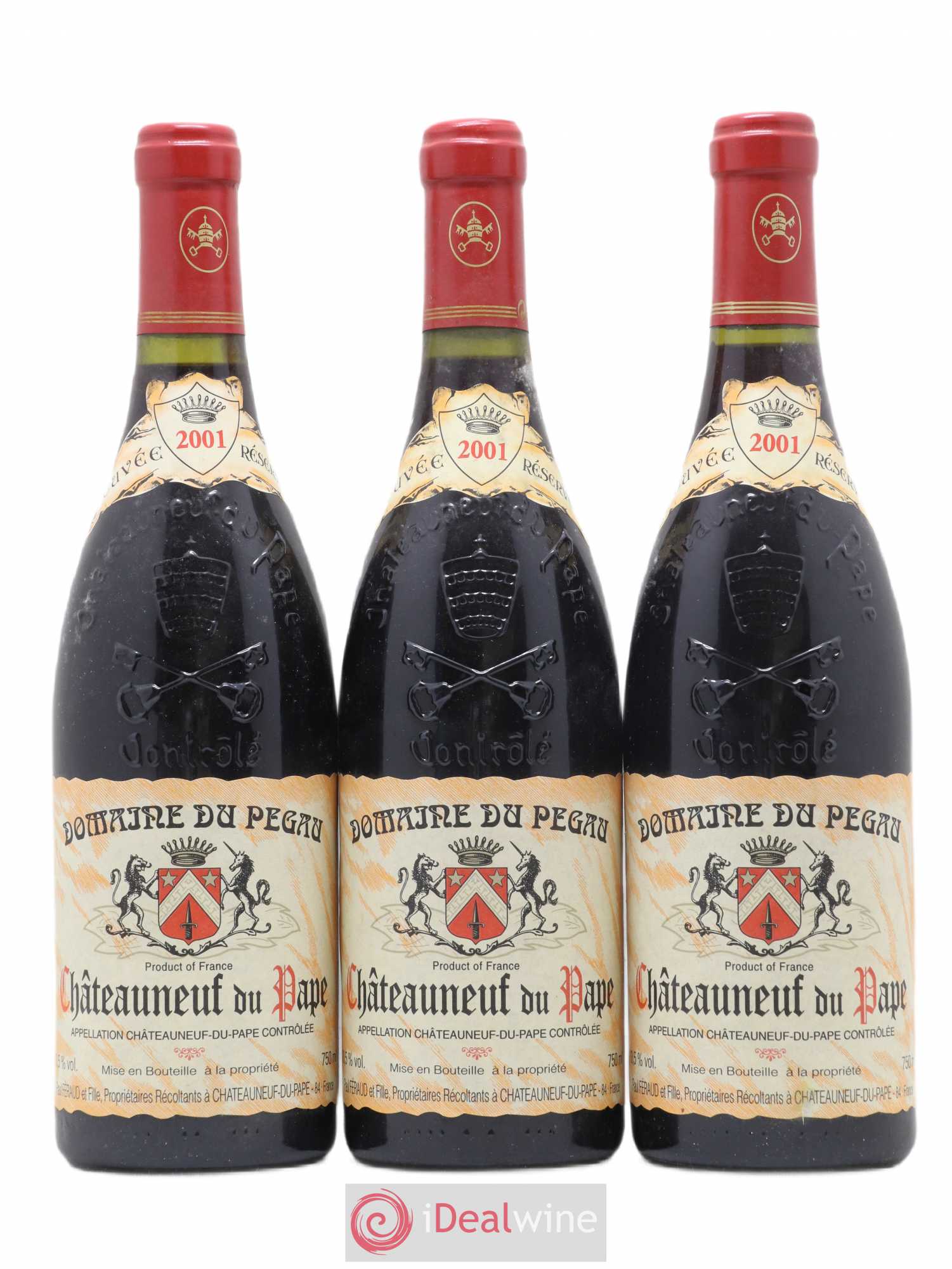 Châteauneuf-du-Pape Domaine du Pégau Cuvée Réservée Paul et Laurence Féraud 2001 - Lot de 3 bouteilles - 0