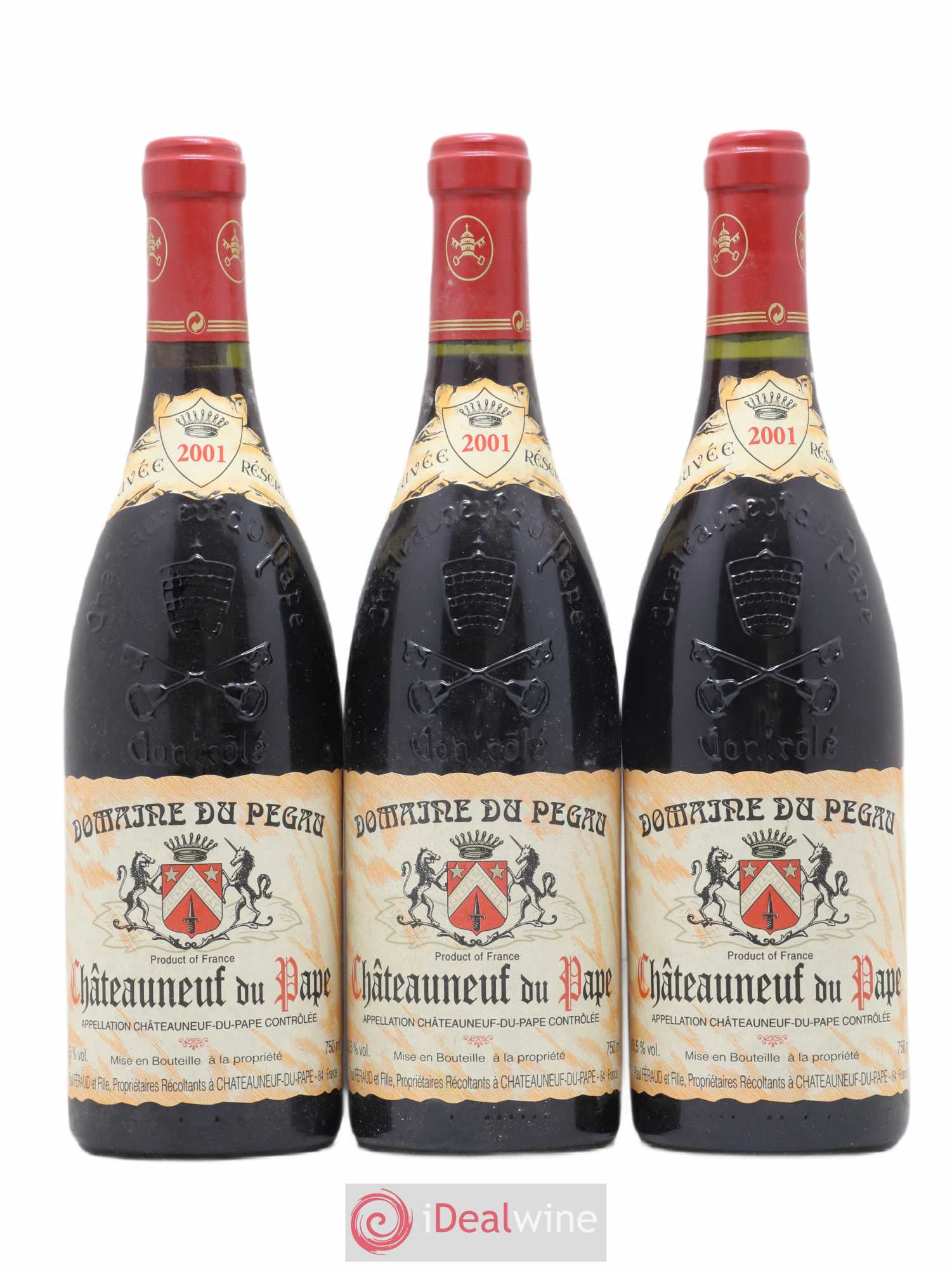 Châteauneuf-du-Pape Domaine du Pégau Cuvée Réservée Paul et Laurence Féraud 2001 - Lot de 3 bouteilles - 0