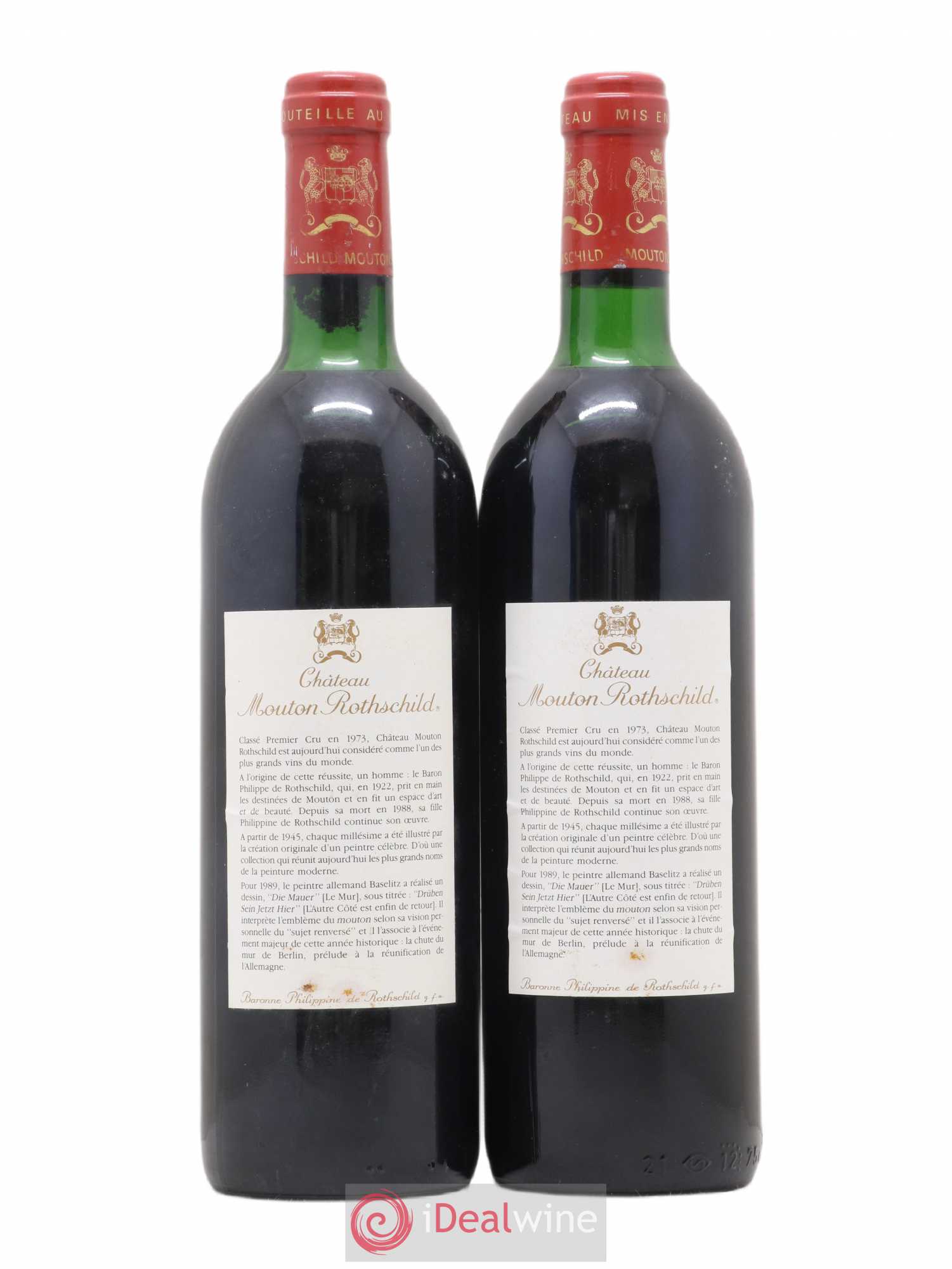 Château Mouton Rothschild 1er Grand Cru Classé 1989 - Lot de 2 bouteilles - 1