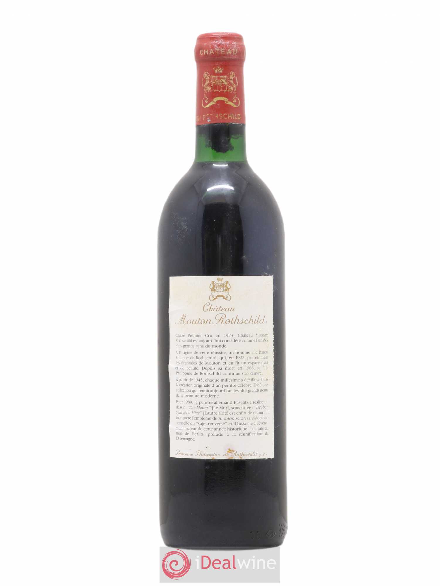 Château Mouton Rothschild 1er Grand Cru Classé 1989 - Lot de 1 bouteille - 1