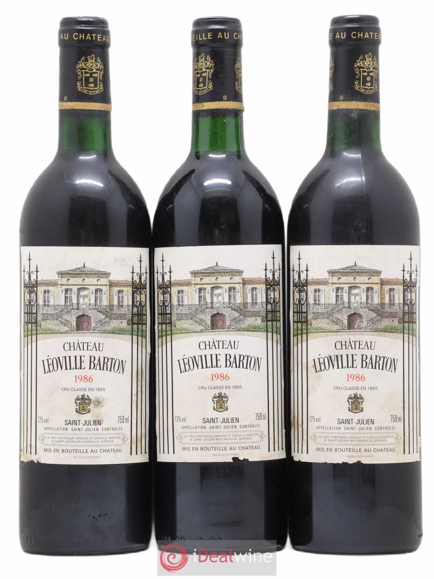 Château Léoville Barton 2ème Grand Cru Classé 1986 - Lot de 3 bouteilles - 0