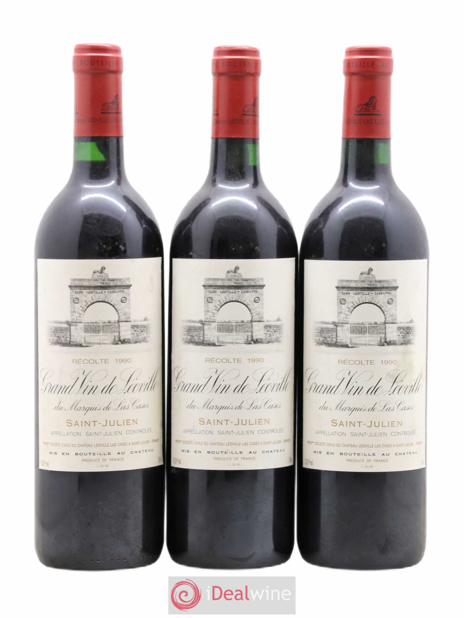 Château Léoville Las Cases 2ème Grand Cru Classé 1990 - Lot de 3 bouteilles - 0