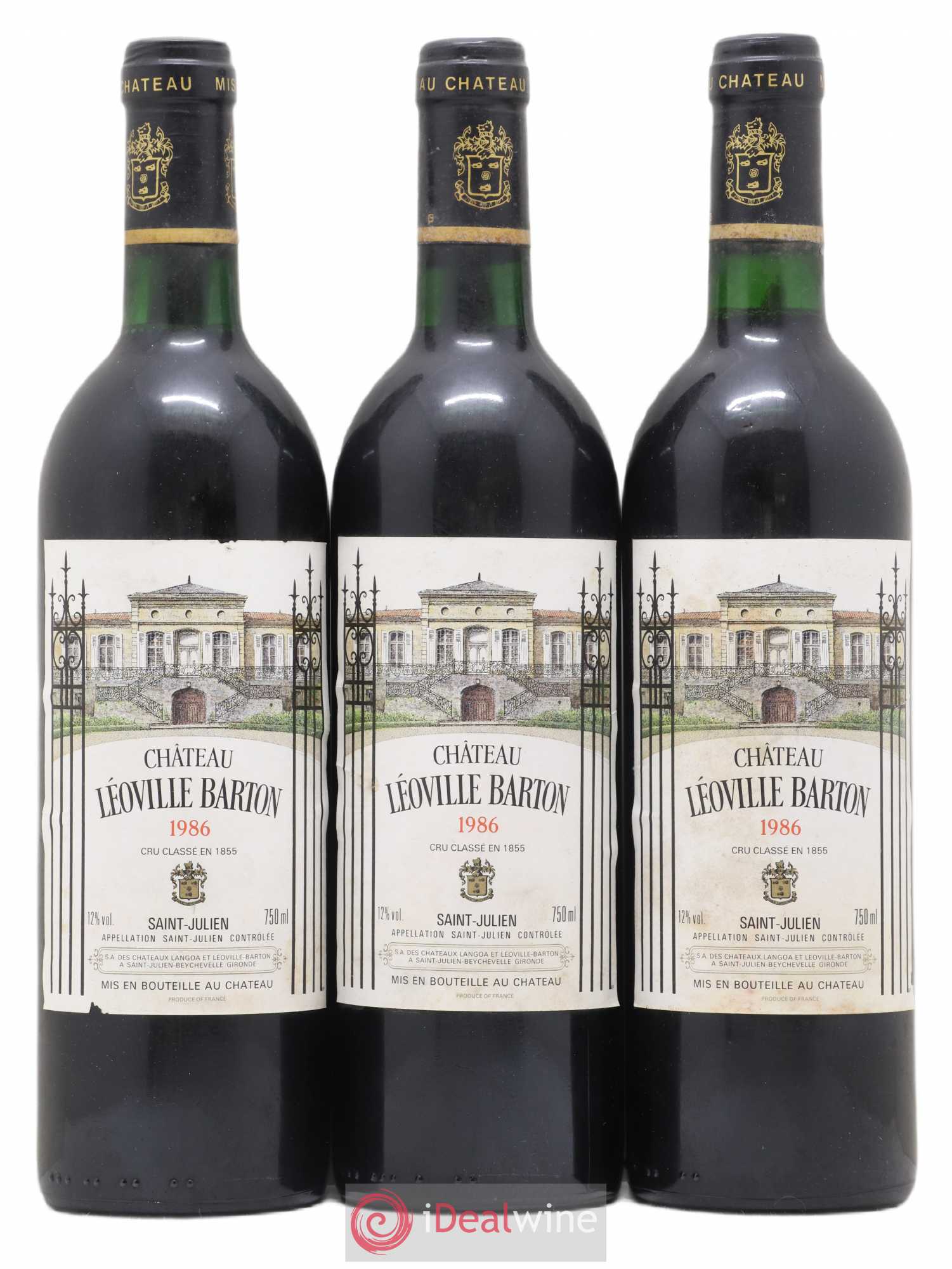 Château Léoville Barton 2ème Grand Cru Classé 1986 - Lot de 3 bouteilles - 0