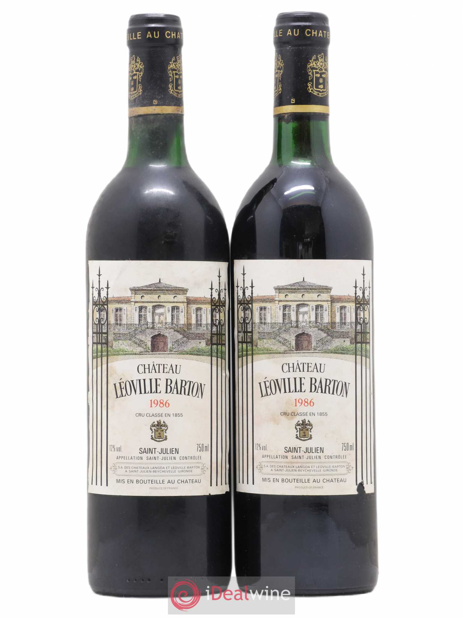 Château Léoville Barton 2ème Grand Cru Classé 1986 - Lot de 2 bouteilles - 0