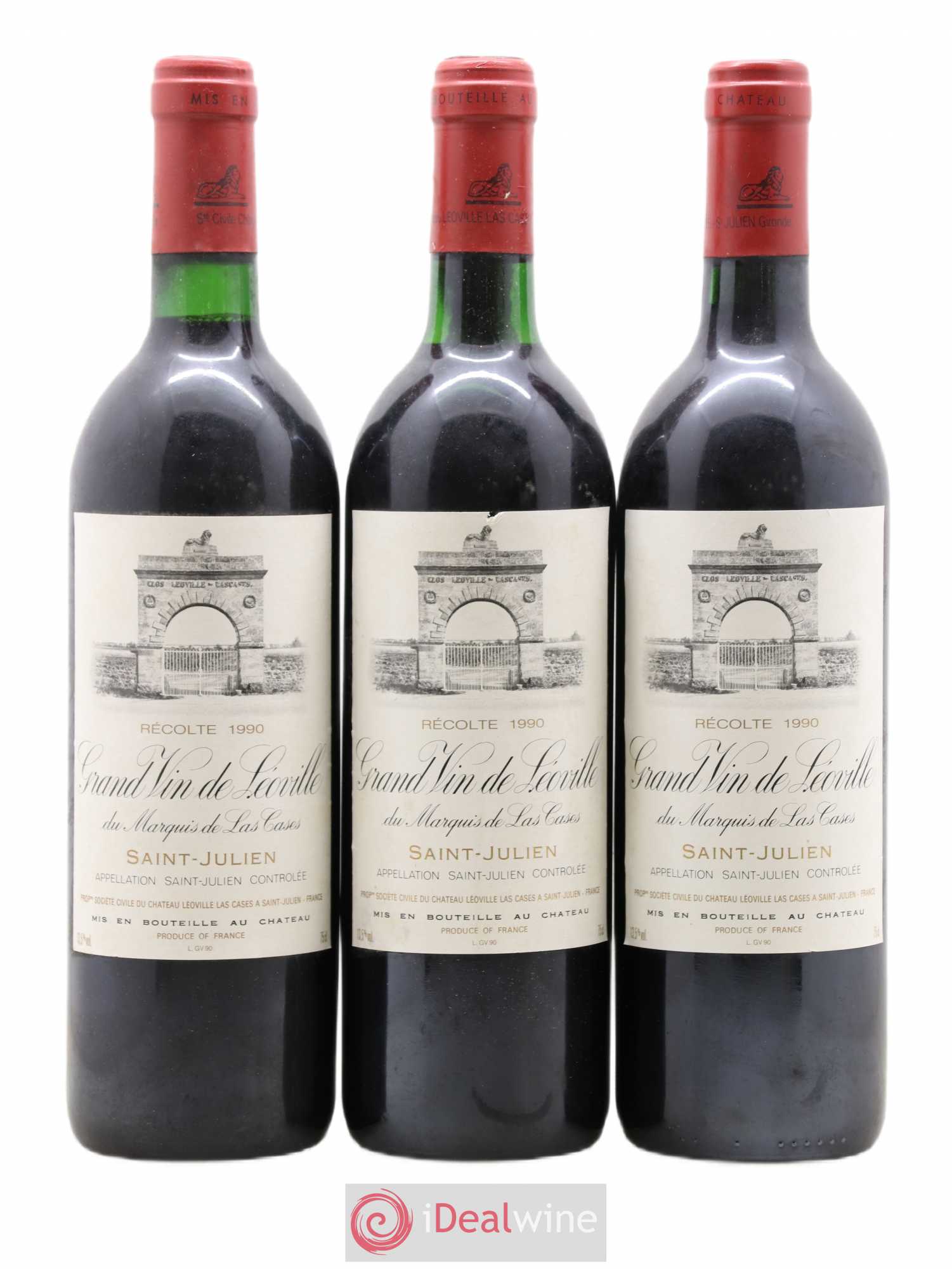 Château Léoville Las Cases 2ème Grand Cru Classé 1990 - Lot de 3 bouteilles - 0