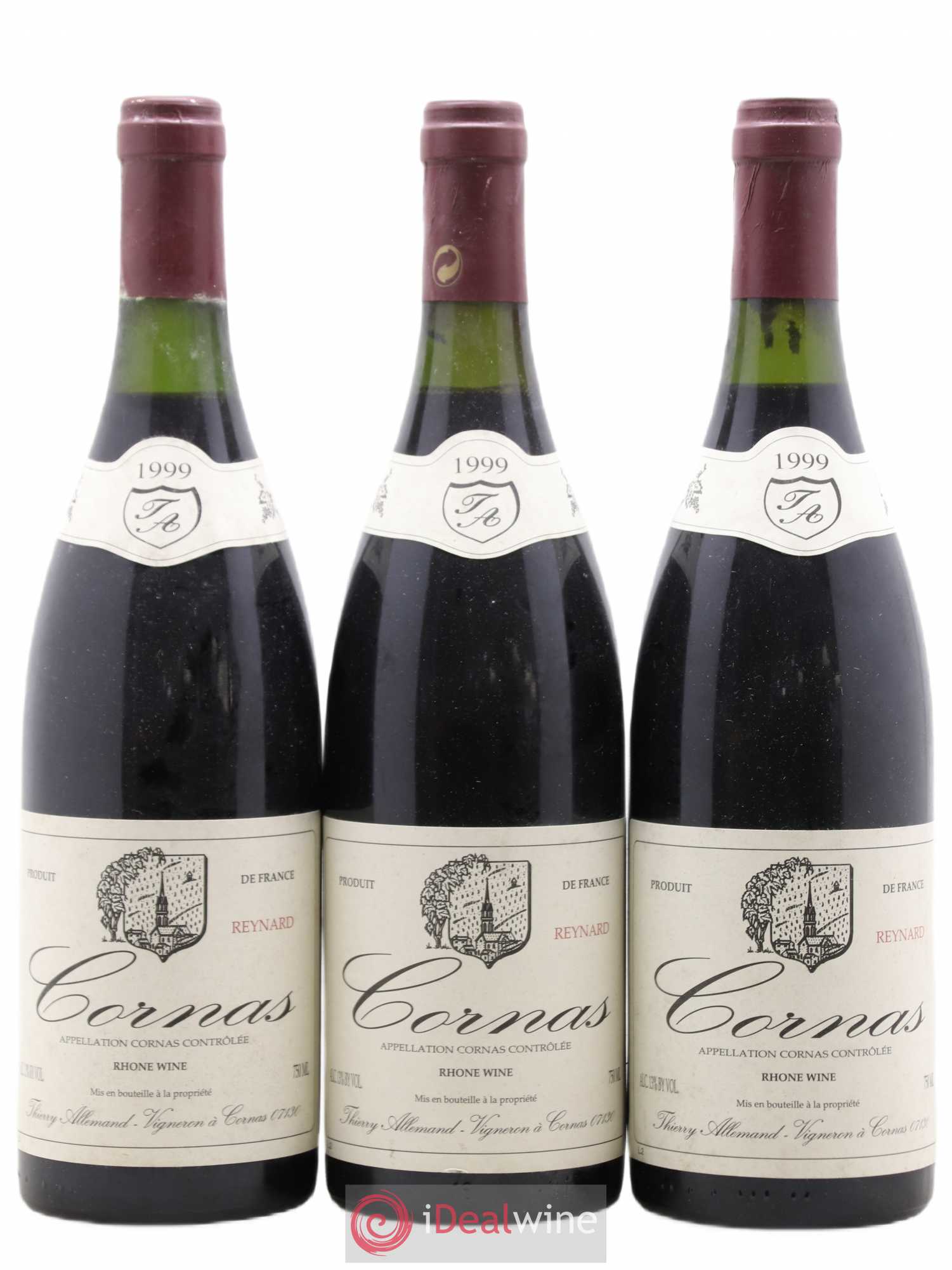 Cornas Reynard Thierry Allemand 1999 - Lot de 3 bouteilles - 0
