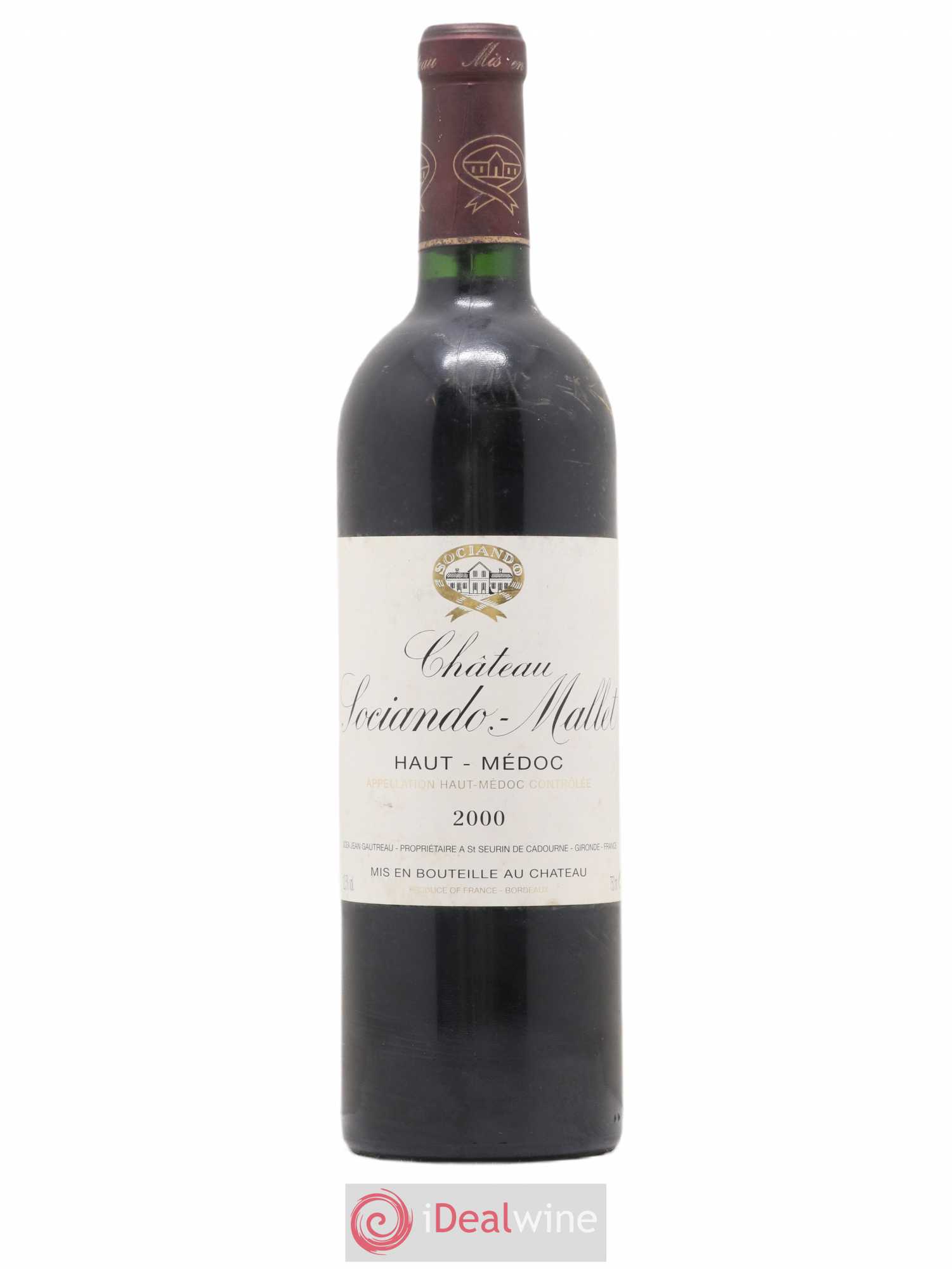 Château Sociando Mallet 2000 - Lot de 1 bouteille - 0