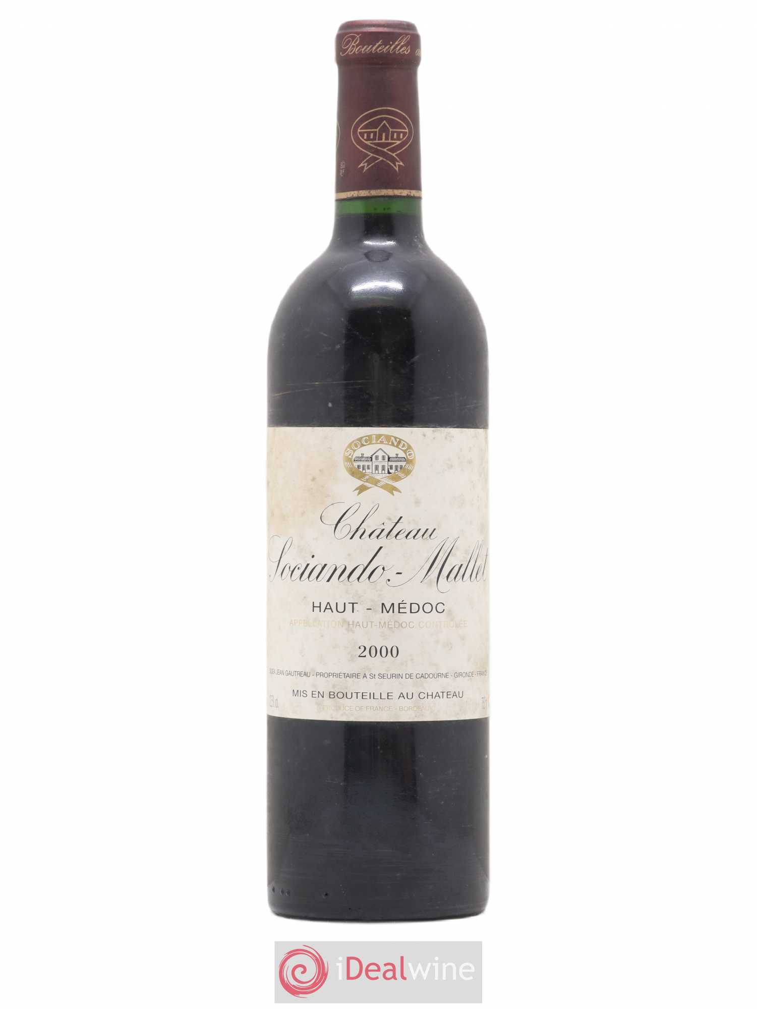 Château Sociando Mallet 2000 - Lot de 1 bouteille - 0