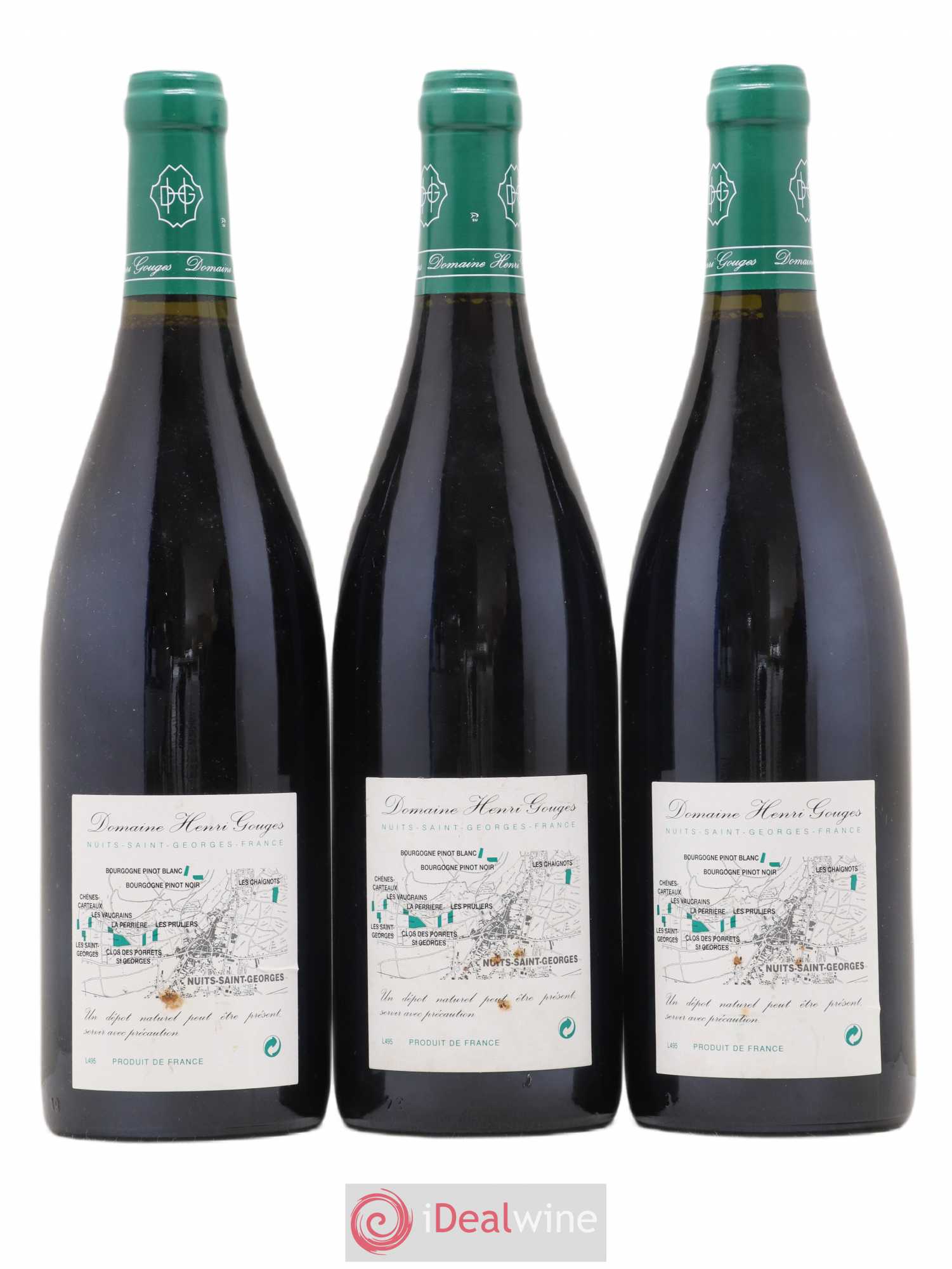 Nuits-Saint-Georges 1er Cru Les Saints Georges Henri Gouges 1999 - Lot de 3 bouteilles - 1