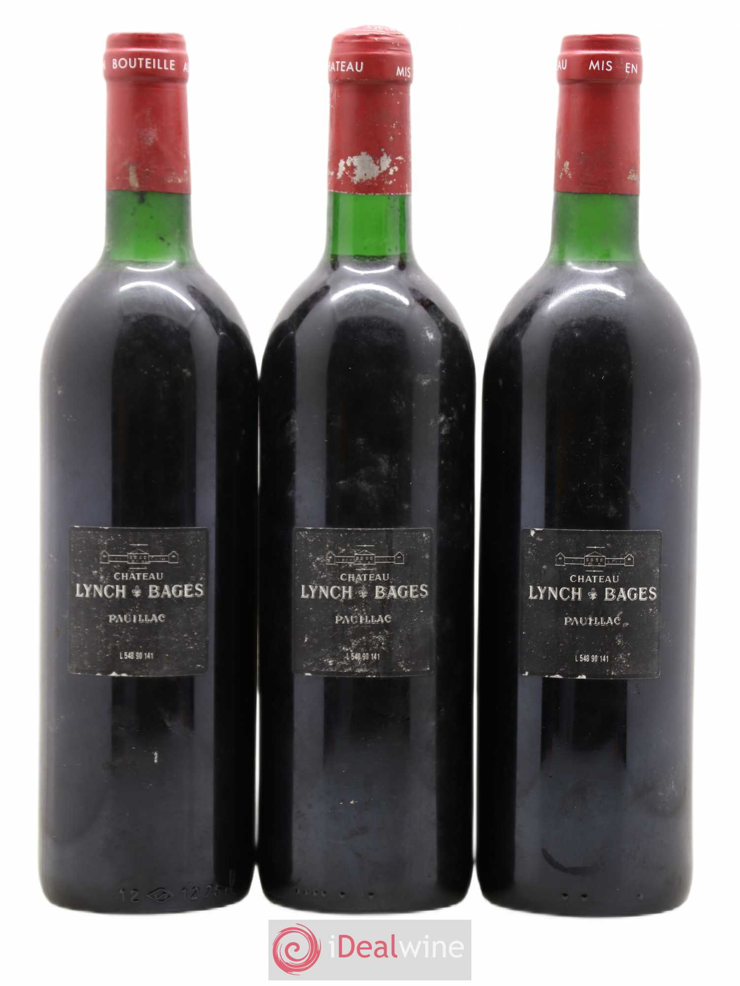 Château Lynch Bages 5ème Grand Cru Classé 1990 - Lot de 3 bouteilles - 1
