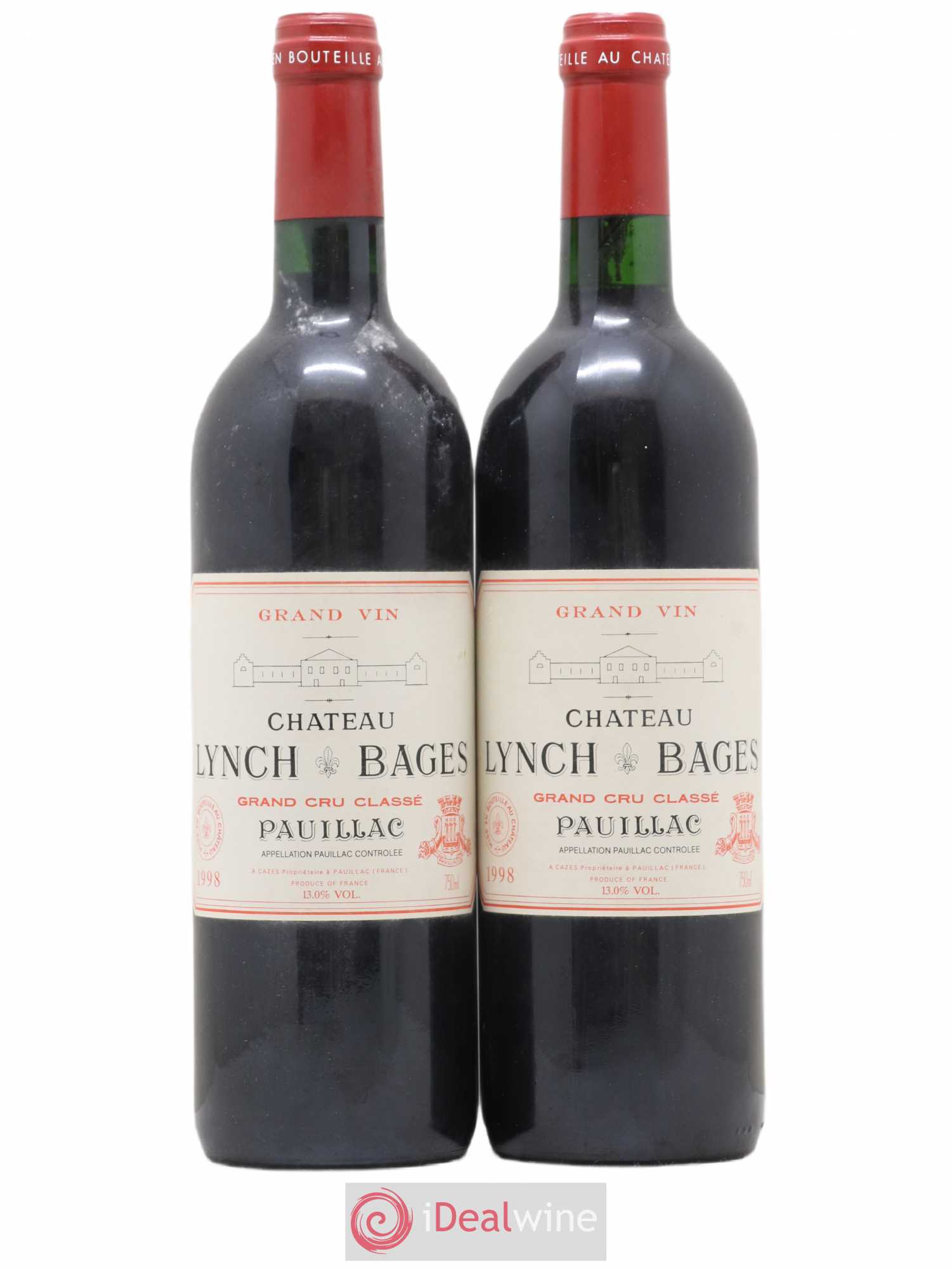 Château Lynch Bages 5ème Grand Cru Classé 1998 - Lot de 2 bouteilles - 0