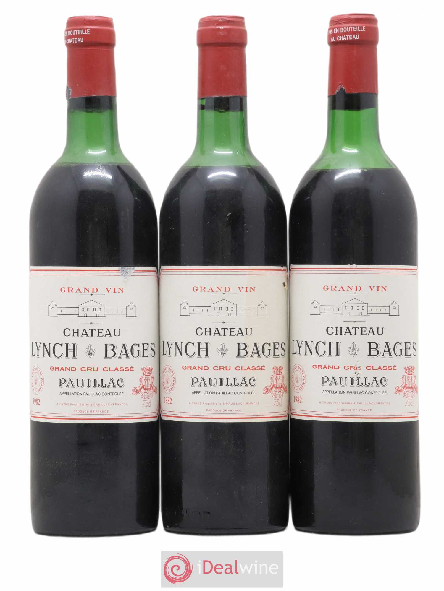 Château Lynch Bages 5ème Grand Cru Classé 1982 - Lot de 3 bouteilles - 0